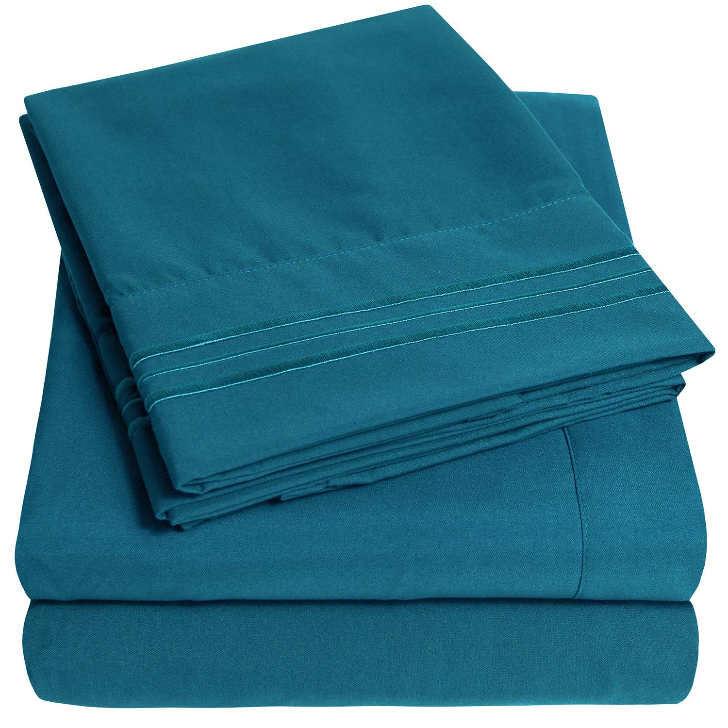 1500 Supreme Collection Queen Sheet Sets Teal - Luxury Hotel Bed - Product Imagery