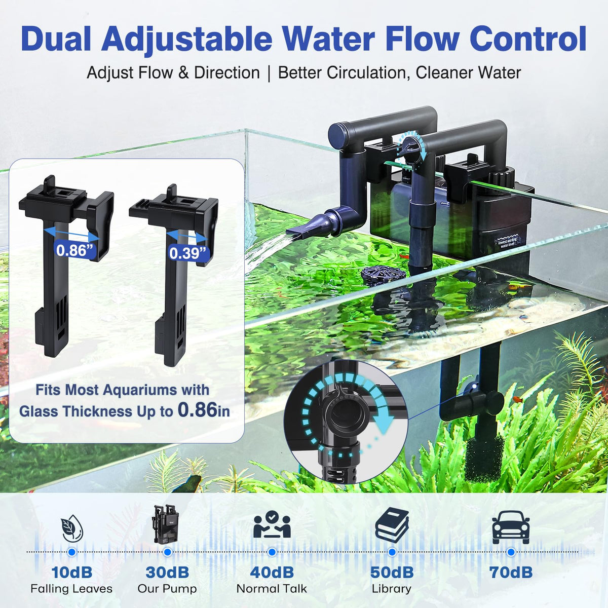 hygger Hang On Back Aquarium Filter with Debris Collection - hygger Official Imagery - 7