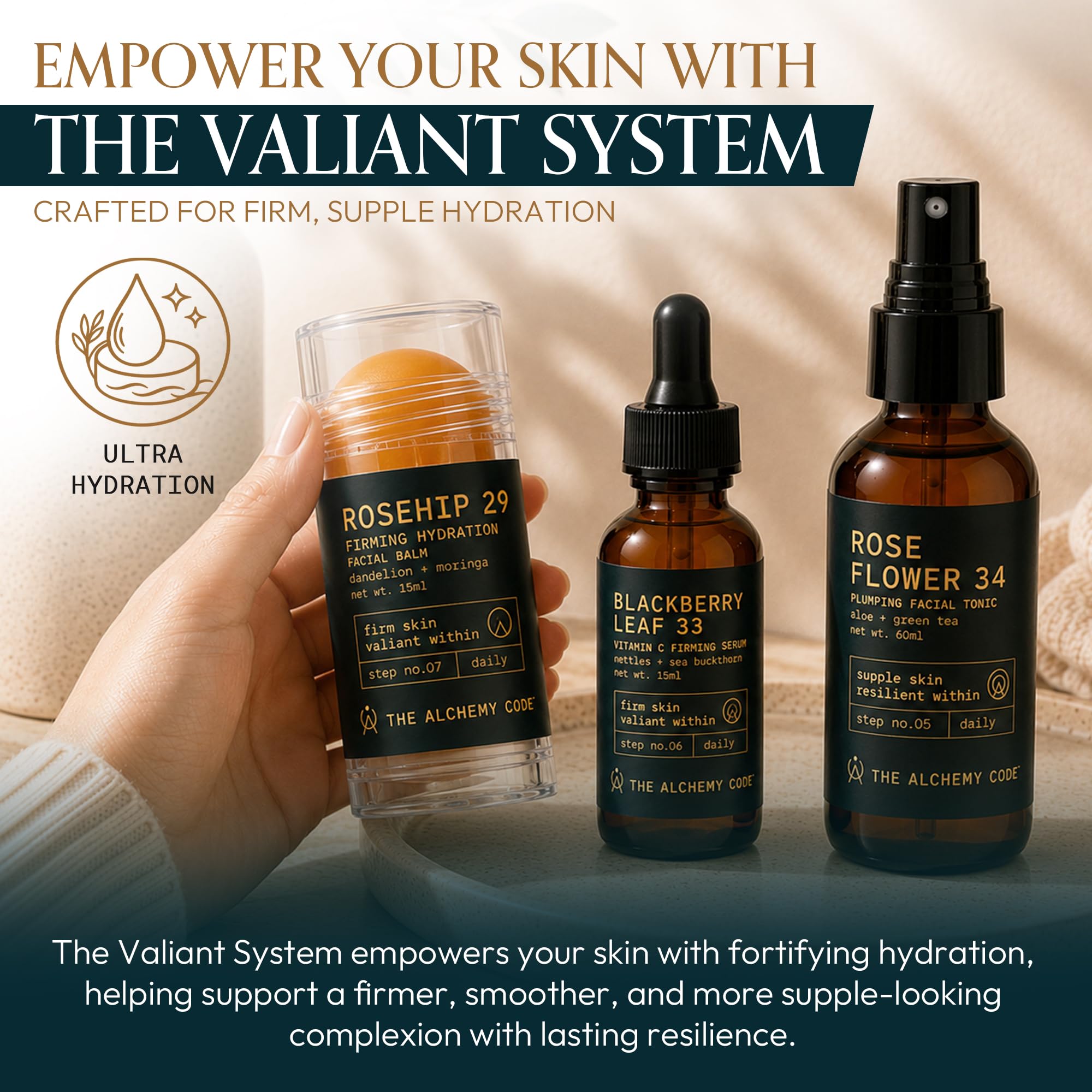 Valiant System Hydration 3-Step Botanical Skincare Ritual - The Alchemy Code