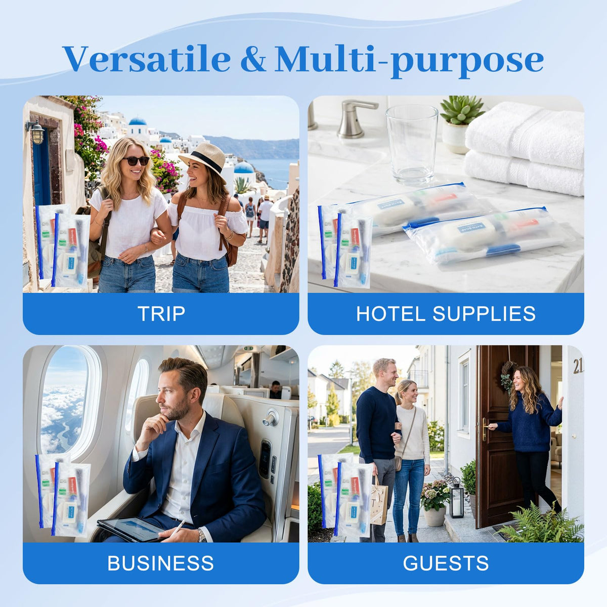 Travel Toiletries Kit Bulk 10 Sets 7 in 1 Disposable - HAIFOTRVA Official Imagery - 8