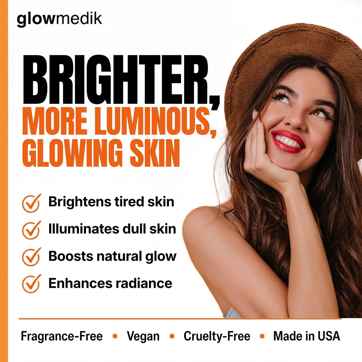 Brightening Vitamin C Serum for Face Dark Spot Corrector for - Glowmedik Official Imagery - 4