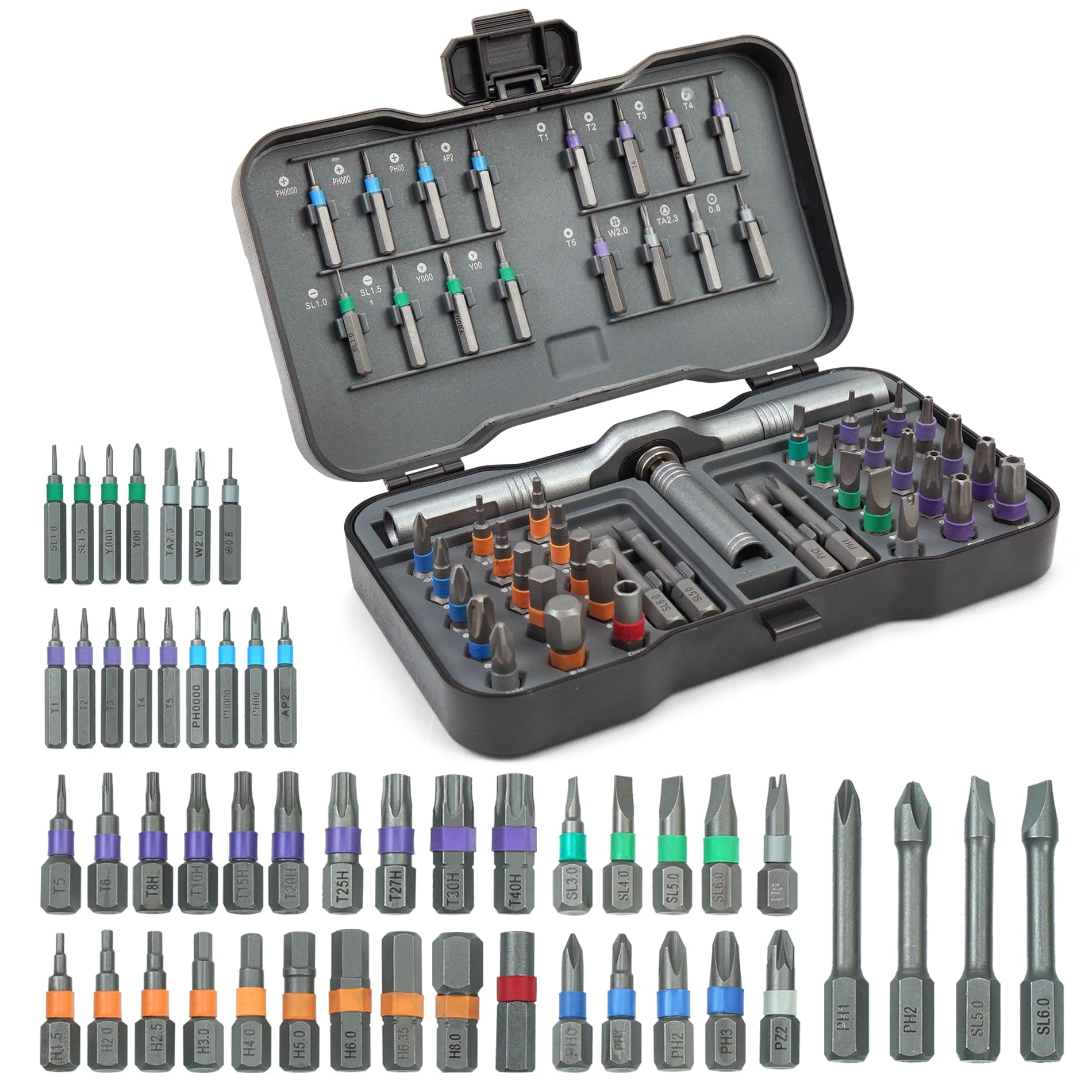 50 In 1 Magnetic Screwdriver Set,Small Ratcheting Screwdriver Pocket Set For Craftsman,Screw driver Bit Set With Tough Case,T Handle Ratchet Screwdriver,Christmas Gift For Men