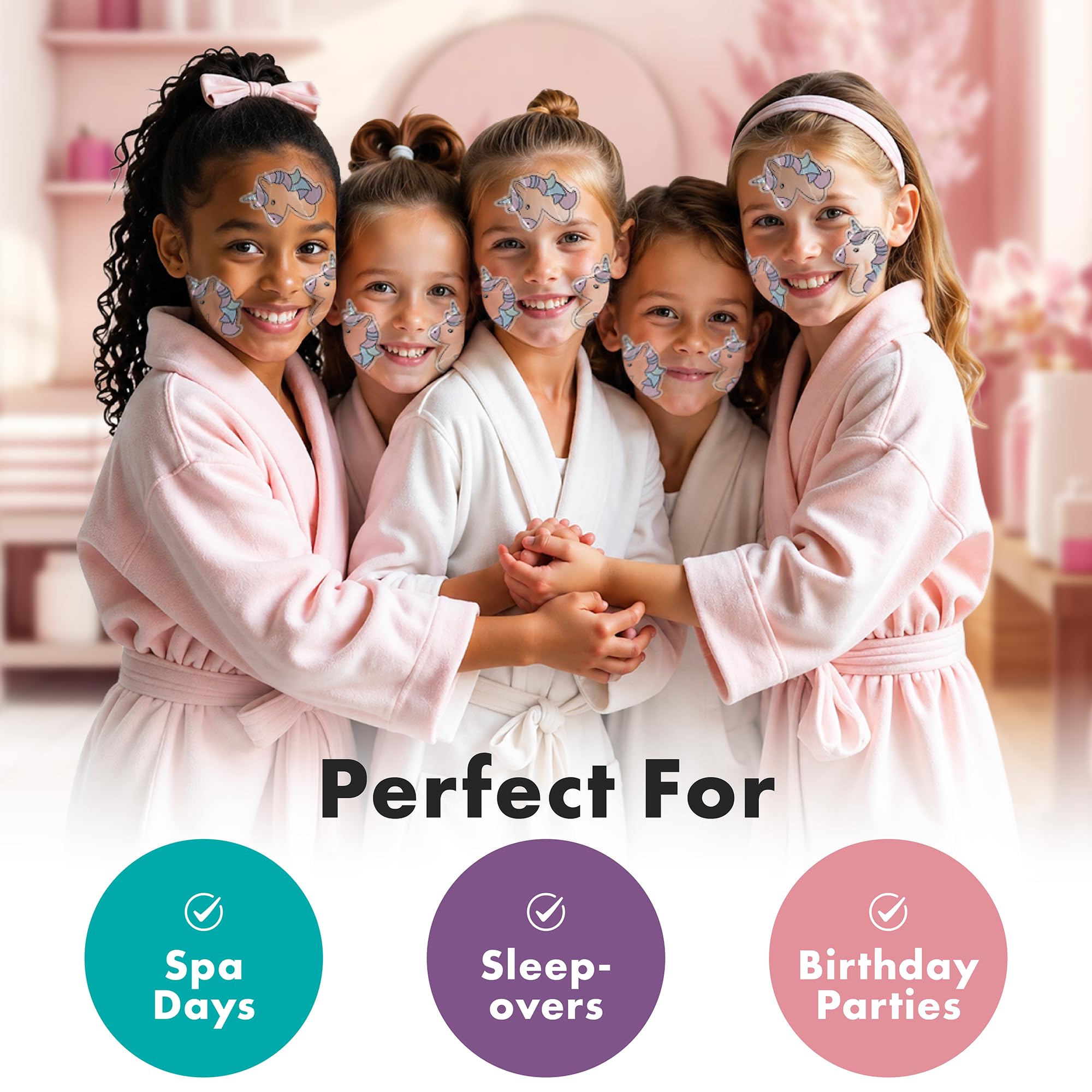 Kids Face Mask Spa Set, 20 Unicorn Patches for Sleepover &amp; - Sprk Naturals