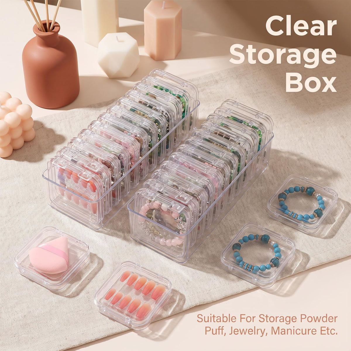 26 Pcs Acrylic Jewelry Box Bracelet Organizer 2 Long Cases - Nodaaiie Official Imagery - 5