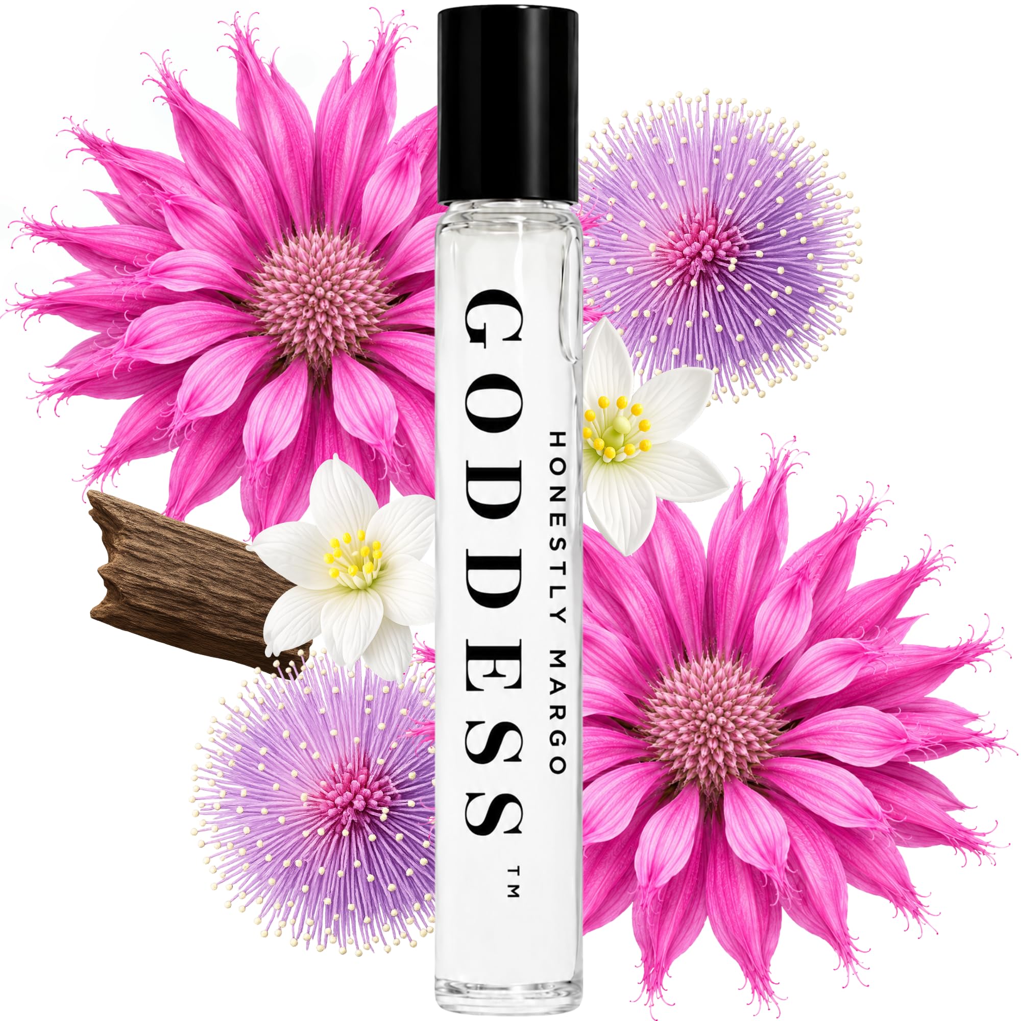 Honestly Margo Goddess Roll-On Perfume for Women, Travel Size, - Product Imagery