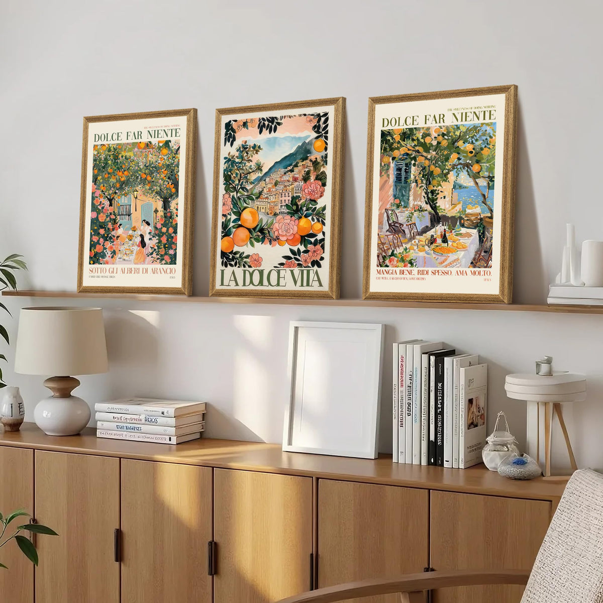SYWENNOI Triptych Dolce Far Niente Framed Cnavas Wall Art - SYWENNOI Official Imagery - 6