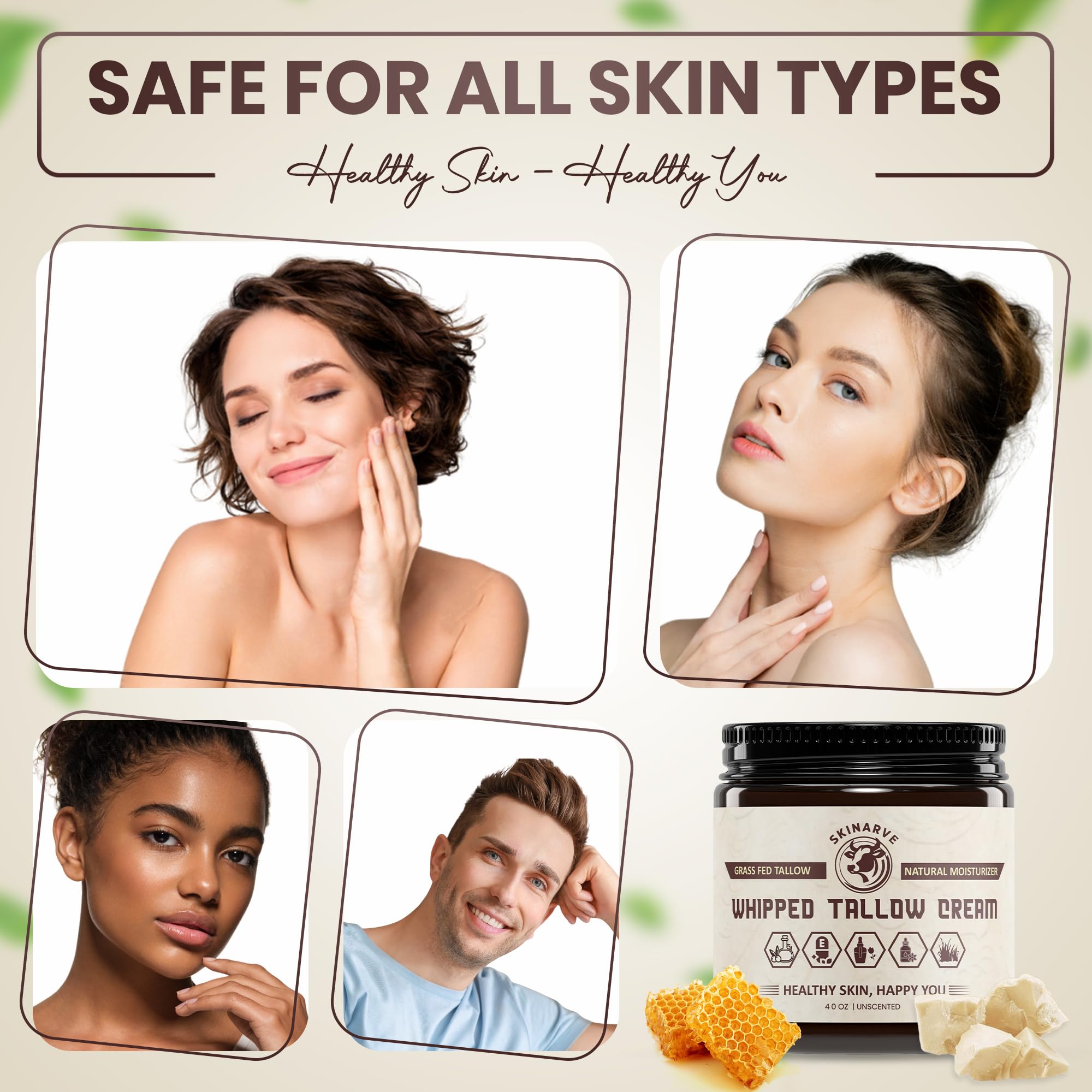 Beef Tallow for Skin 4oz Cream Organic Whipped Tallow and - SKINARVE Official Imagery - 6
