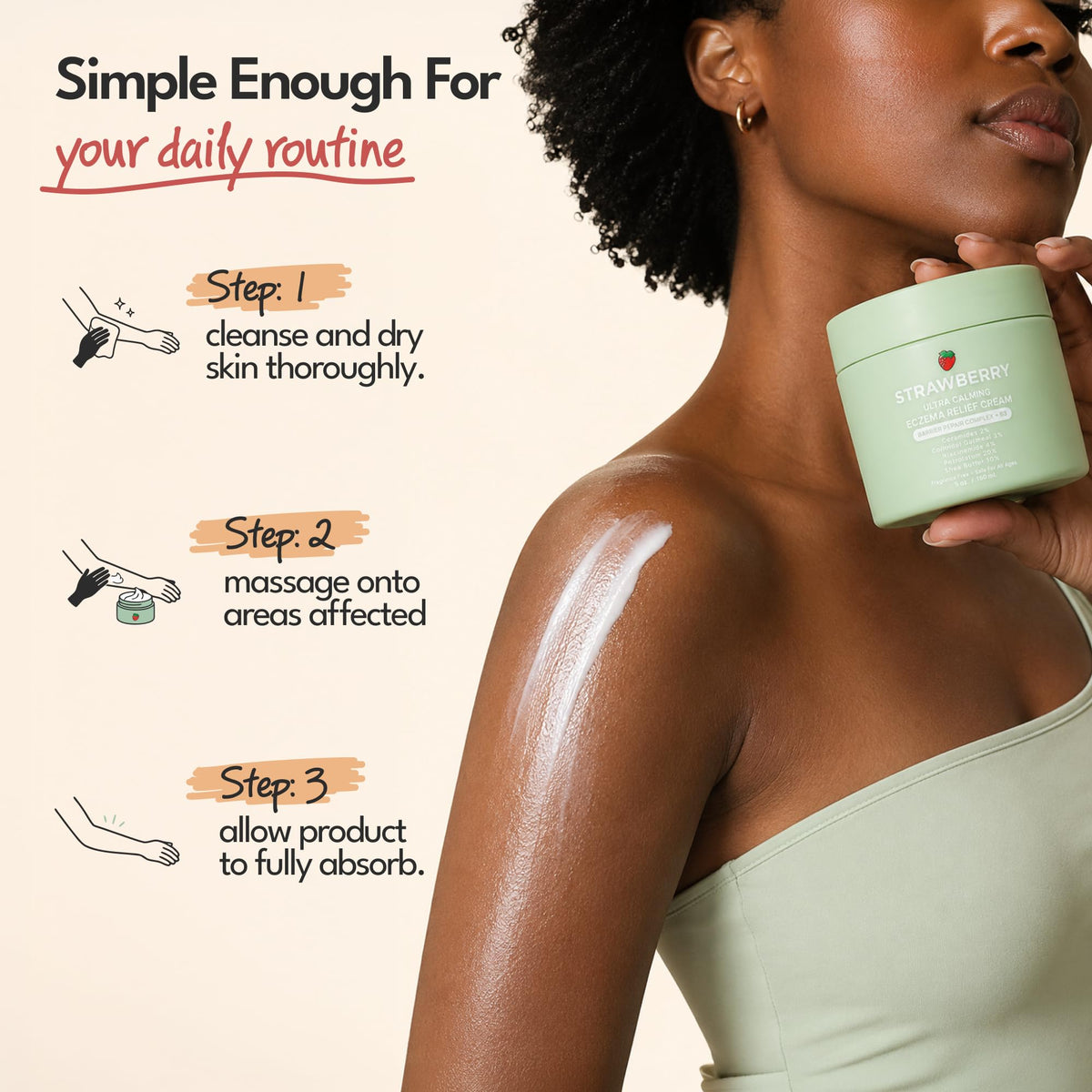 STRAWBERRY Barrier Repair Eczema Relief Cream Colloidal - STRAWBERRY Official Imagery - 7