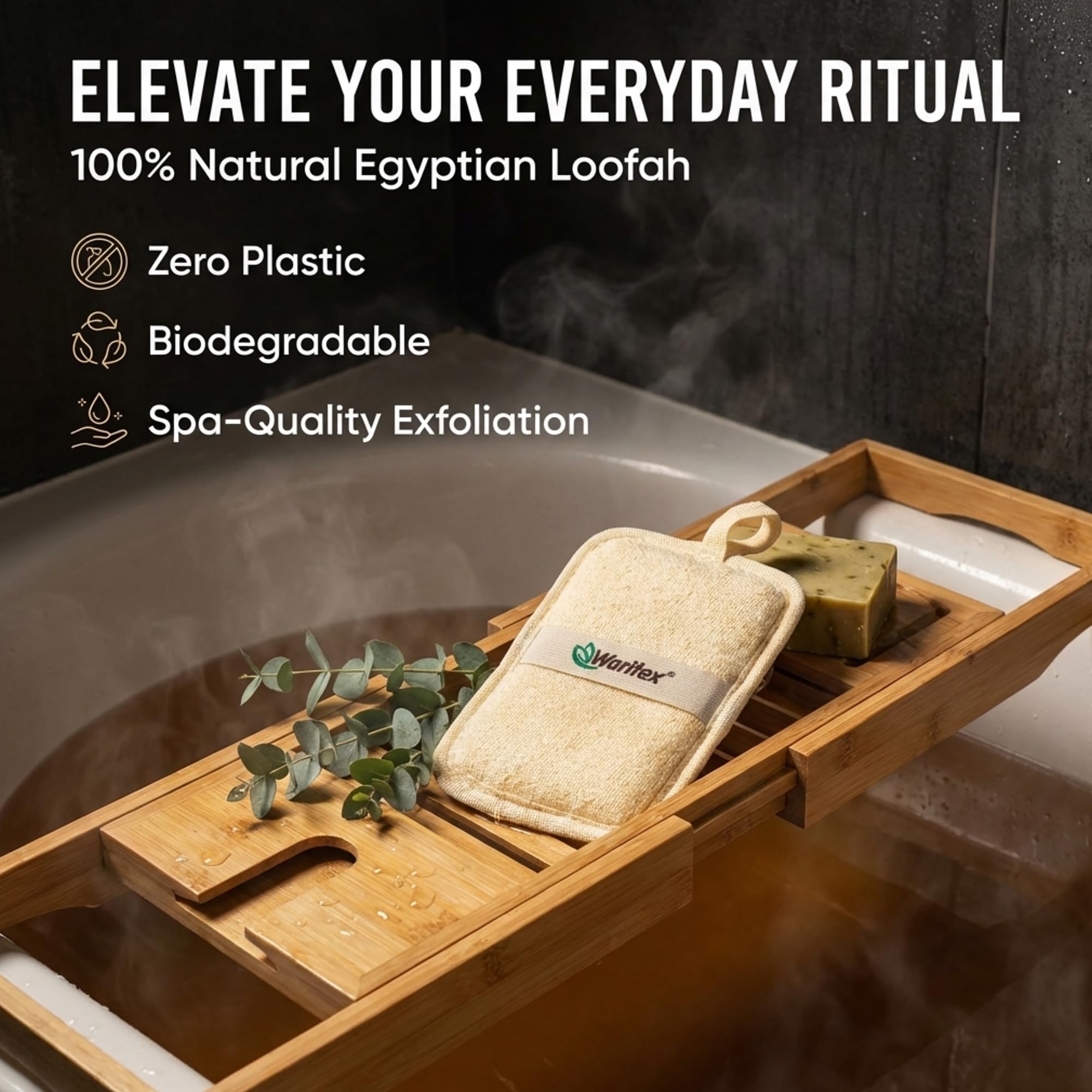 Waritex Organic Egyptian Loofah Rectangular Exfoliating Body Scrub - WARITEX Official Product View 9
