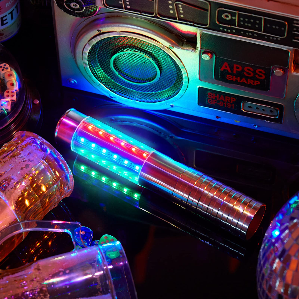 Civaner 2 Pcs LED Bottle Service Lights Nightclubs Silver - Civaner Official Imagery - 3