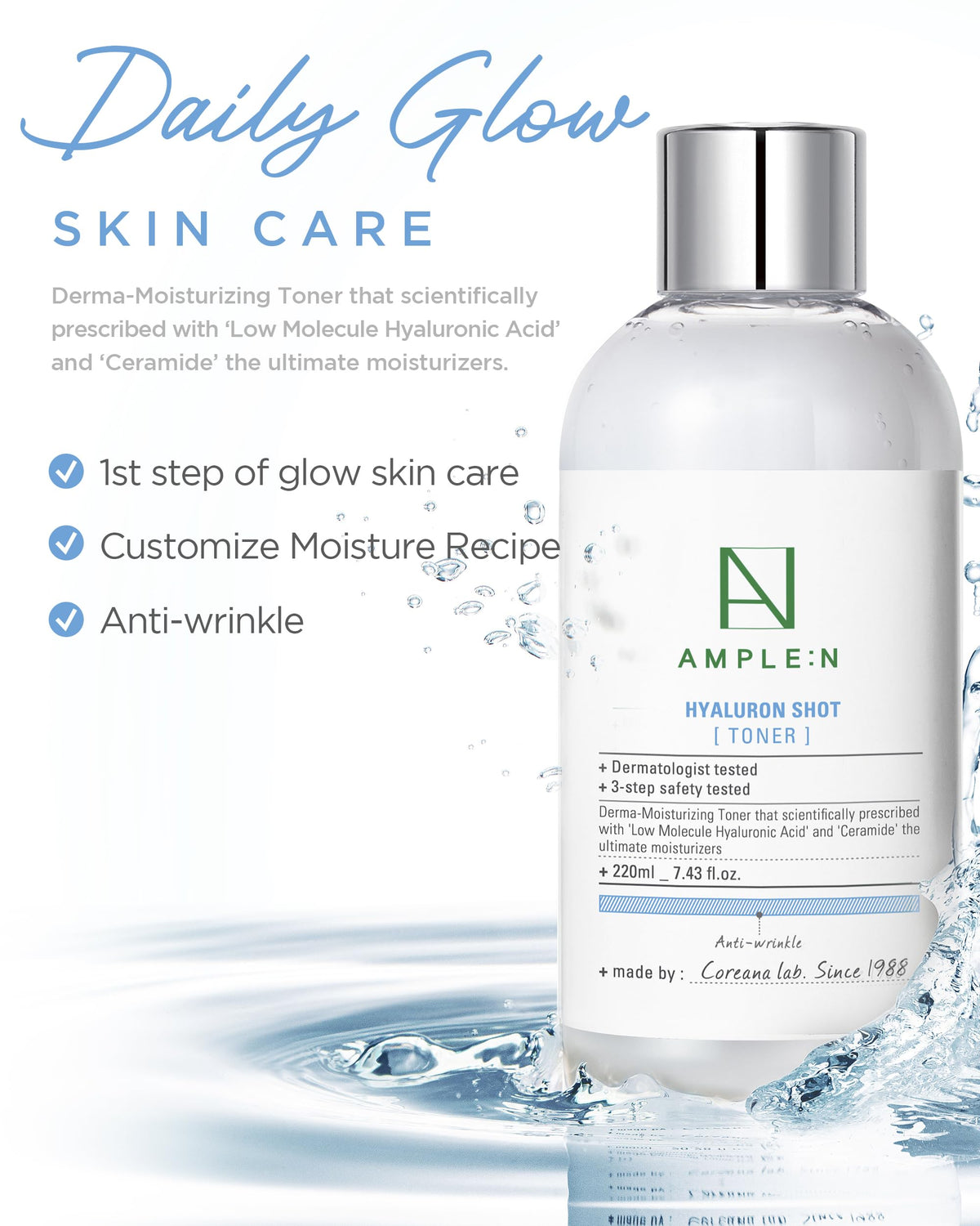 AMPLE N Lift Prep Duo Korean Peptide Face Ampoule Hyaluronic - CORÉANA Official Imagery - 7