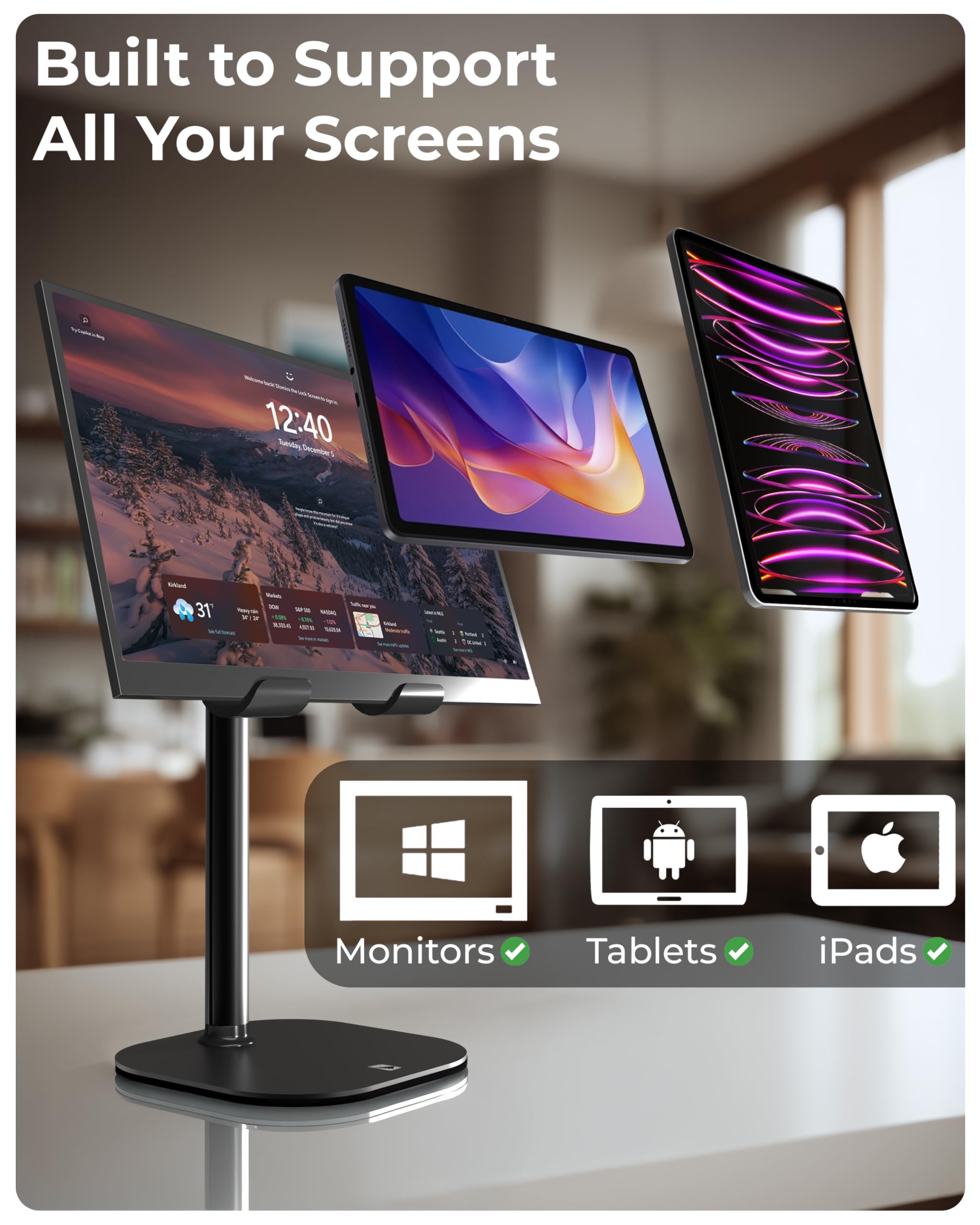 COOPER TabHolder Tablet Holder, iPad Stand for Desk, Portable Mon by COOPER - Angle View 5