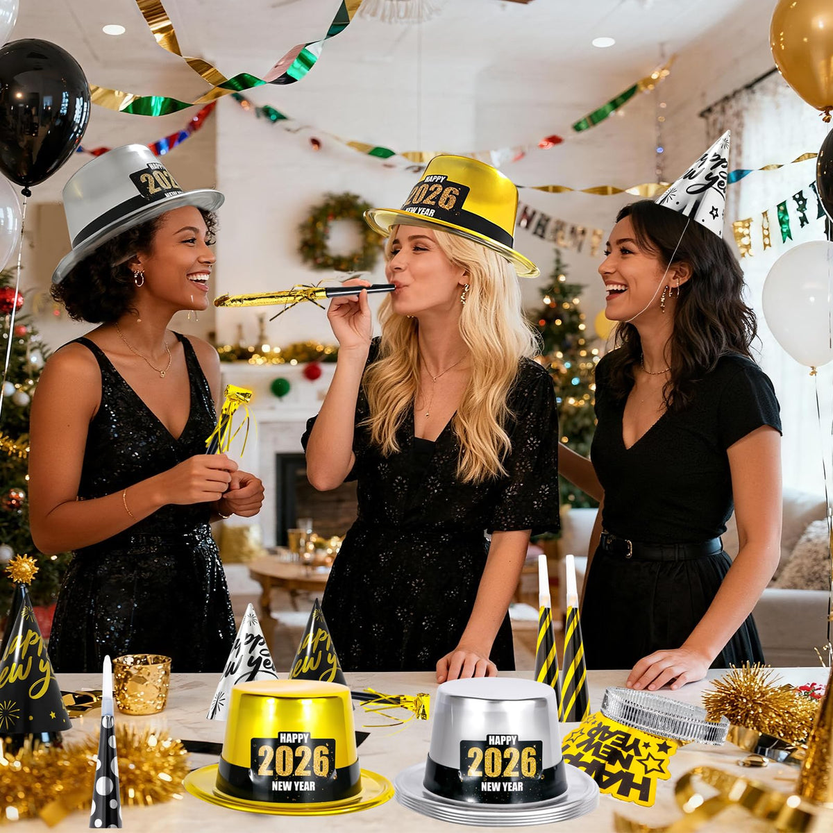 2026 New Years Eve Party Supplies 60 Pcs New Year Eve Party - TOTSHOM Official Imagery - 6