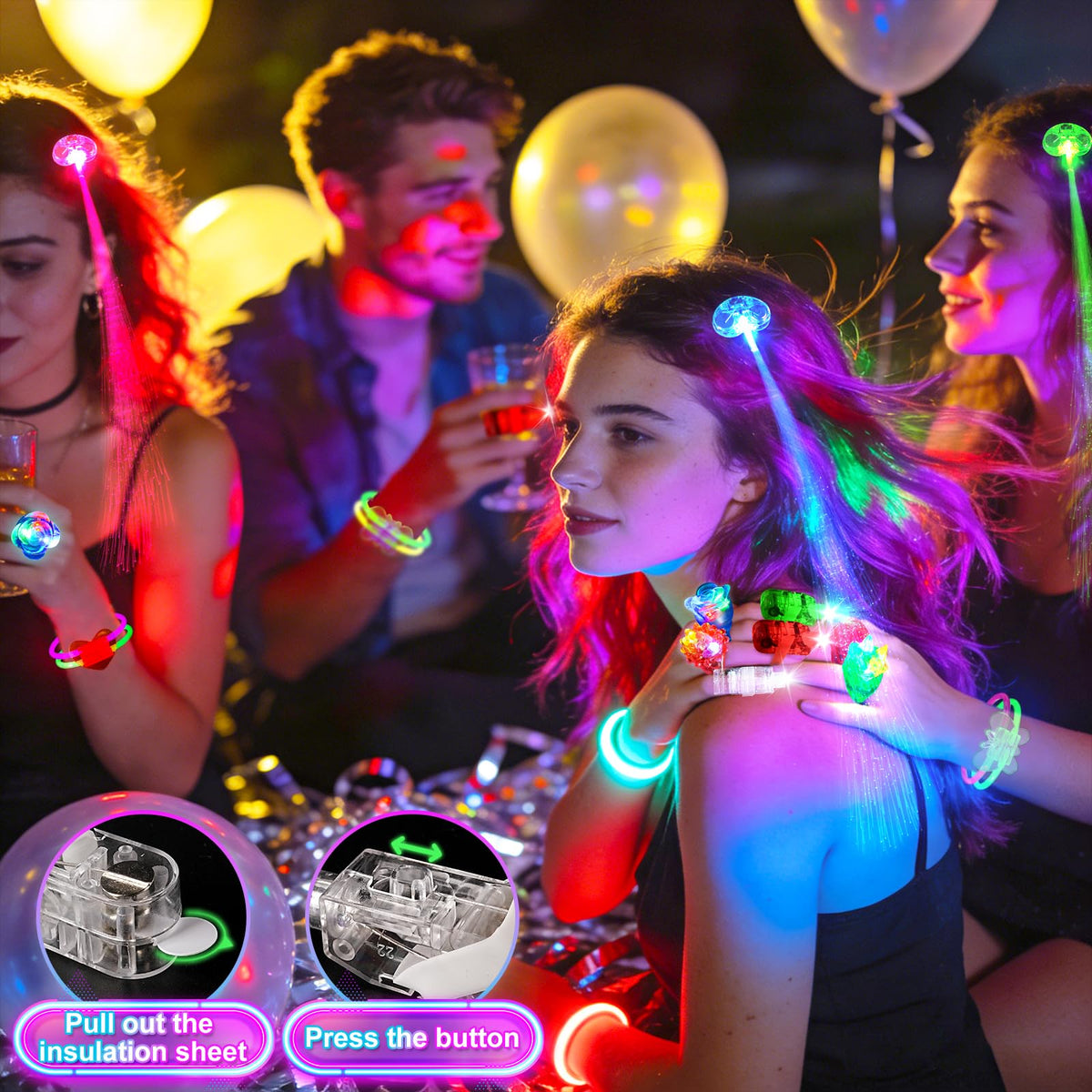 SHQDD 154PCS Glow in the Dark Party Supplies Neon Party - SHQDD Official Imagery - 6