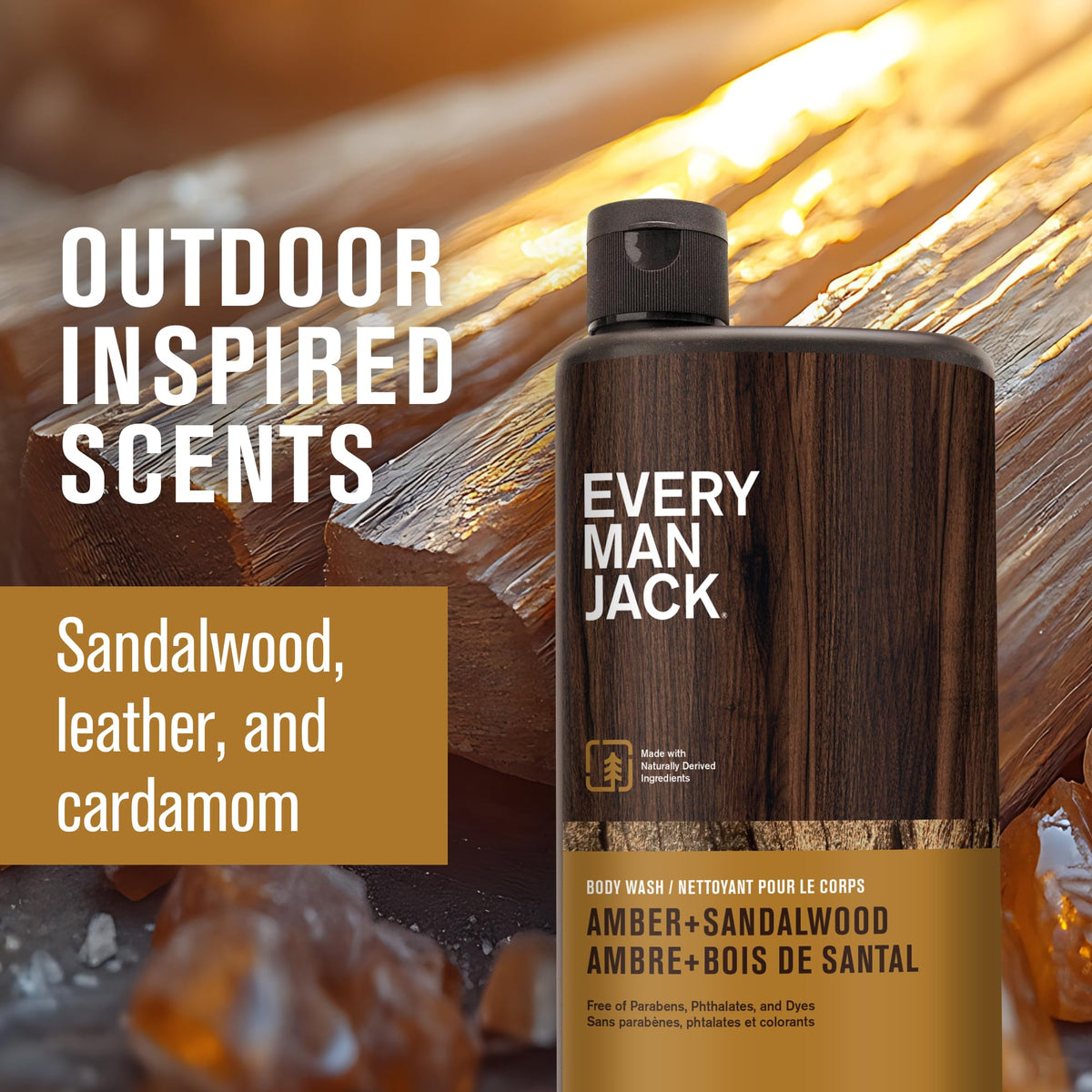 Every Man Jack Amber Sandalwood Hydrating Mens Body Wash for - Every Man Jack Official Imagery - 4