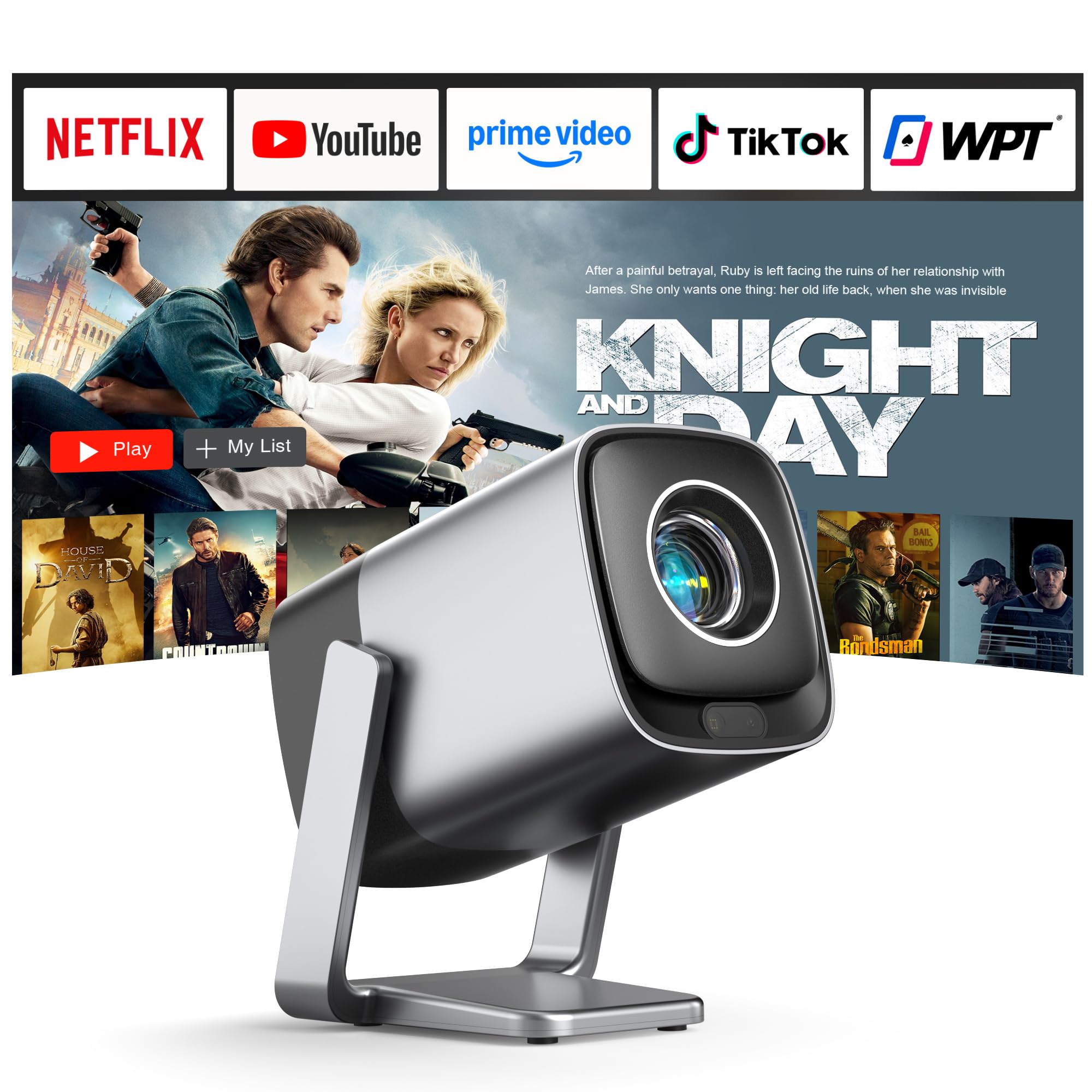Mini Projector with WiFi and Bluetooth, XuanPad Silver Smart Pr - XuanPad Official Product View 1
