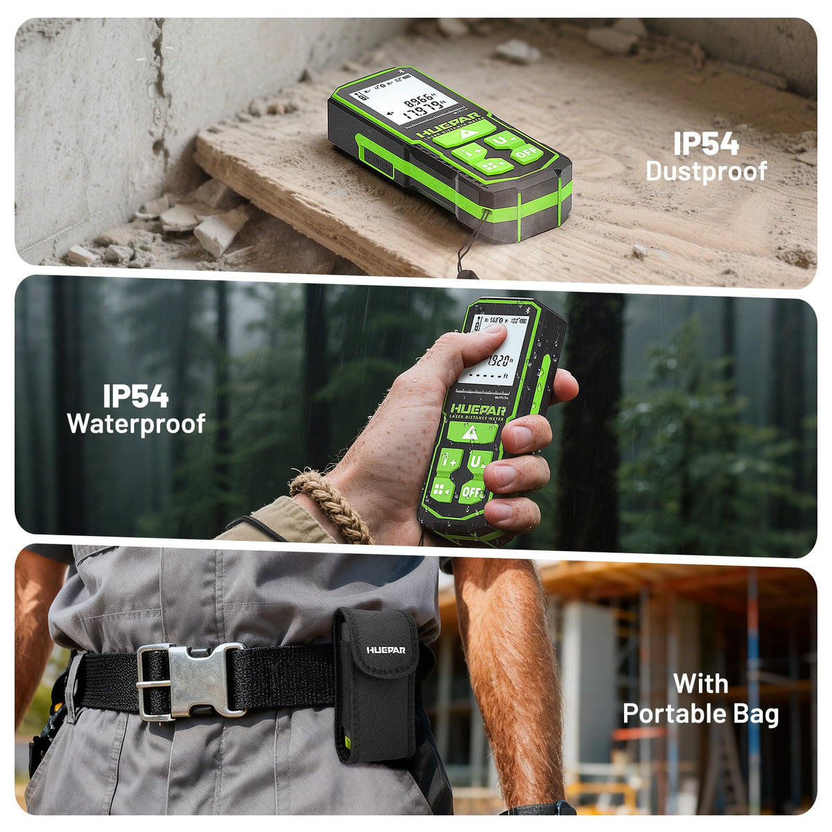 Huepar Bluetooth Green Laser Measuring Tool 330FT S100 G BT - Huepar Official Imagery - 7