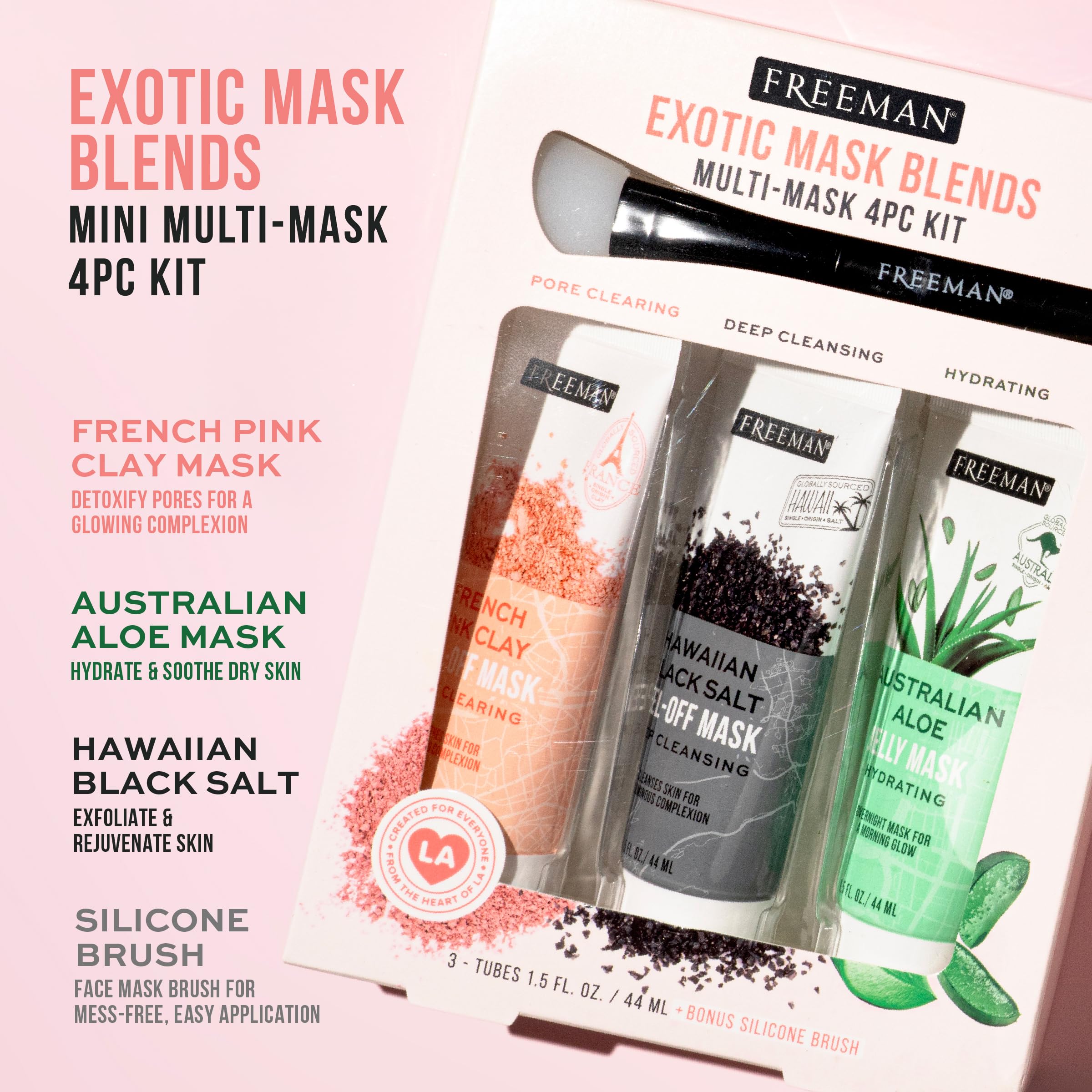 Freeman Exotic Blends Facial Mask 4 Piece Set, Peel-Off &amp; - Freeman