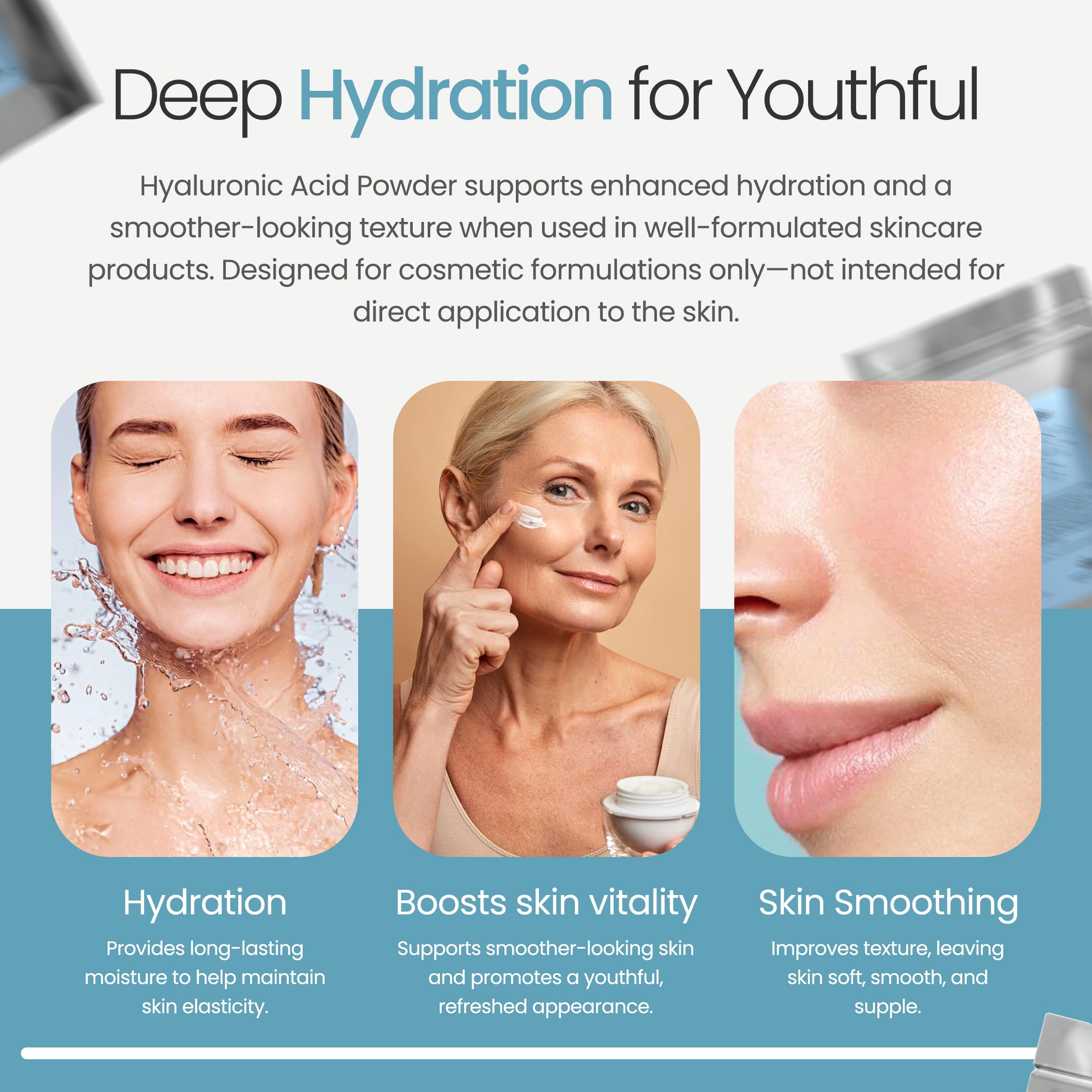 Talsen Chemicals Pure Hyaluronic Acid Powder 1800 kDa+ Natural Cosmetic Grade, - Talsen Chemicals Official Product View 7
