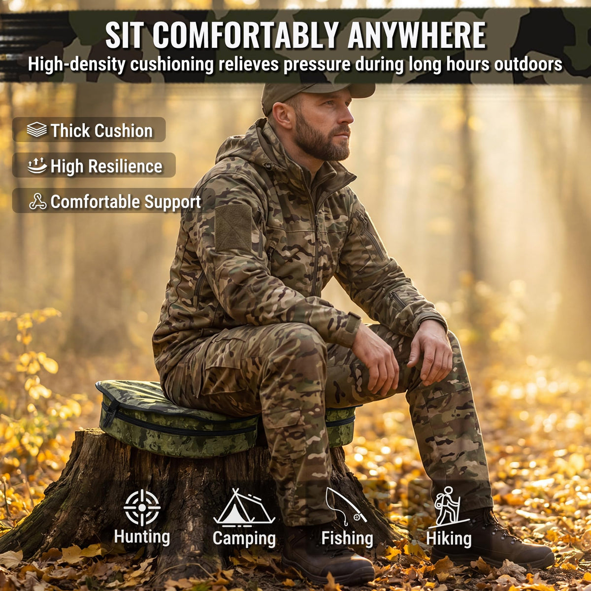 WORKPRO Hunting Seat Cushion Outdoor Seat Pad Camouflage - WORKPRO Official Imagery - 4