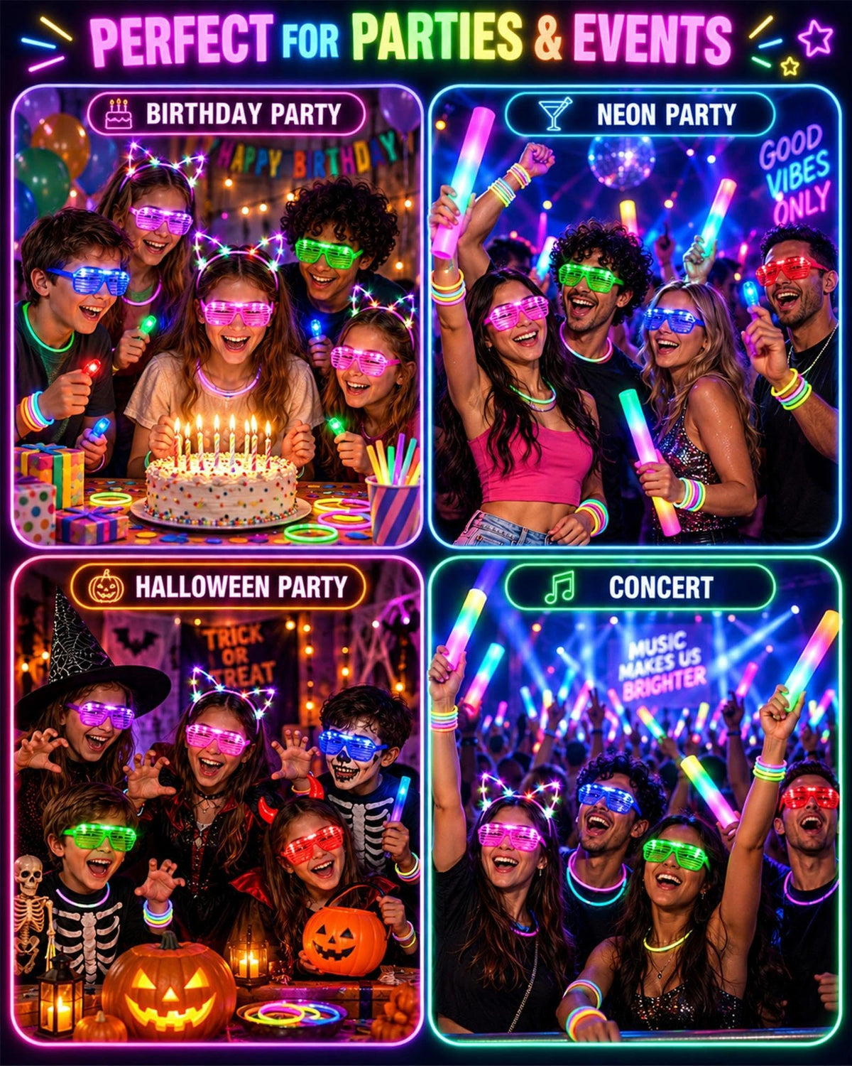 181PCS Glow in The Dark Party Supplies Glow Sticks Party - Ploithic Official Imagery - 4