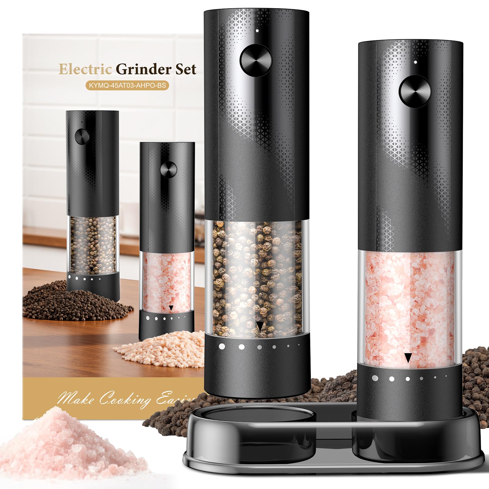 Gaivis Electric Salt and Pepper Grinder Set - Rechargeable Automa by Gaivis - Angle View 1