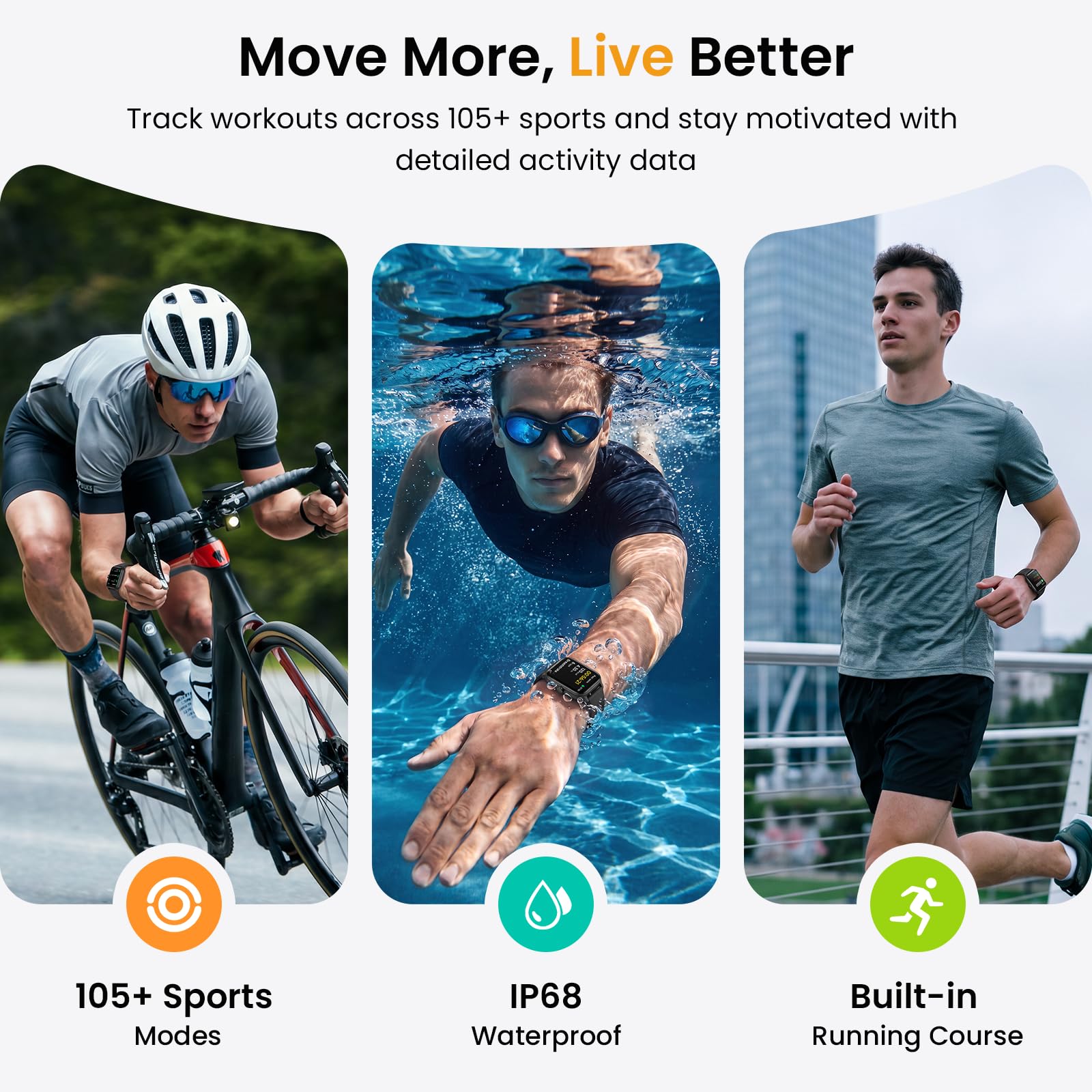 Fitpolo Smart Watches for Men Android & iPhone, Alexa Built-in   IP68 - View 6