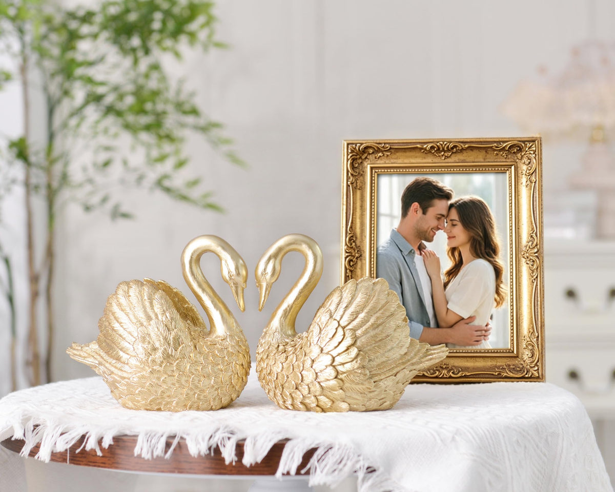 Swan Decorative Bookends Resin Book Ends for Shelves Unique - Kakizzy Official Imagery - 7