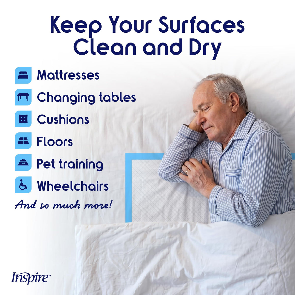 Inspire Medical Bed Linens Disposable Underpads 23 x 36 - Inspire Official Imagery - 8