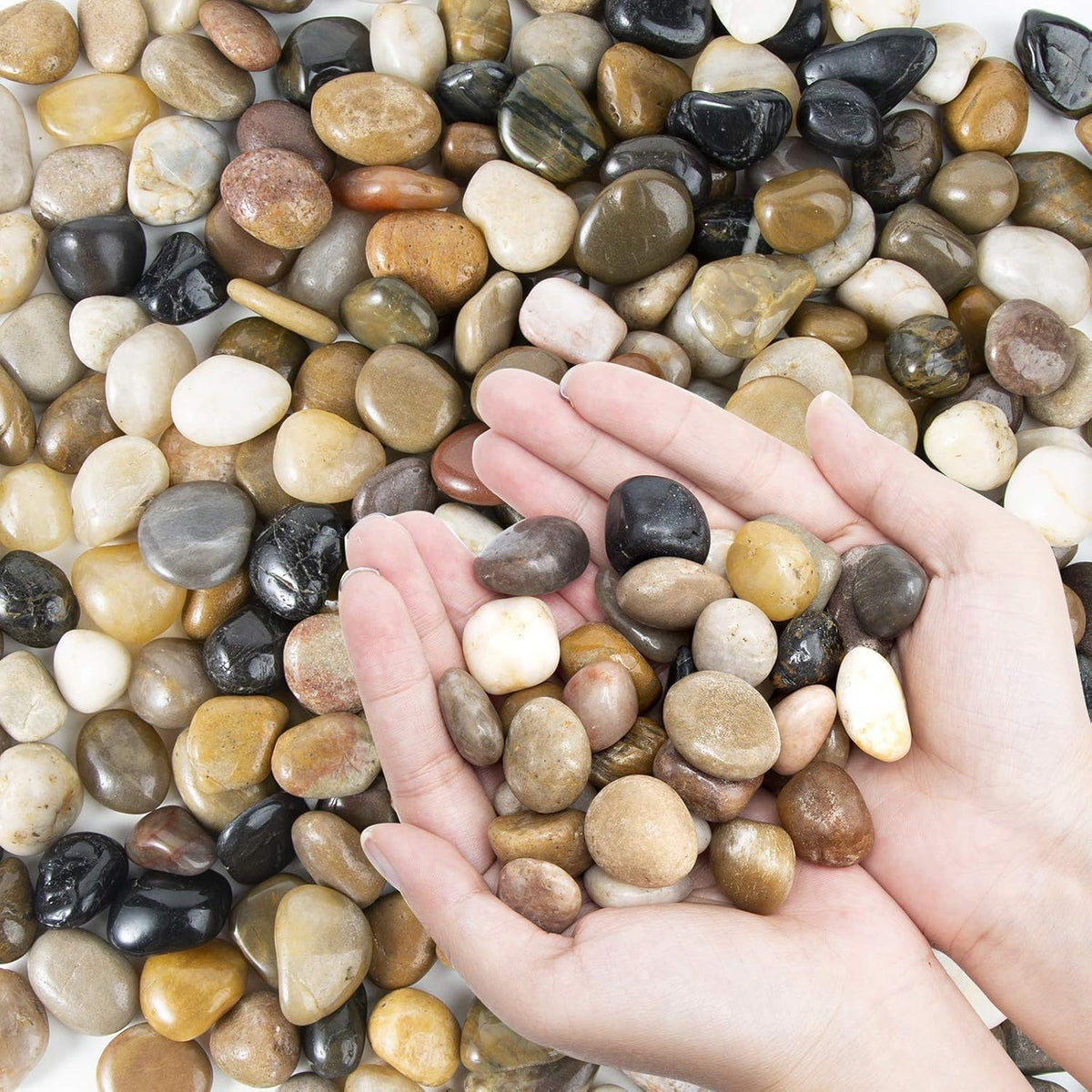 Pebbles Polished Gravel Natural Polished Mixed Color Stones - OUPENG Official Imagery - 1