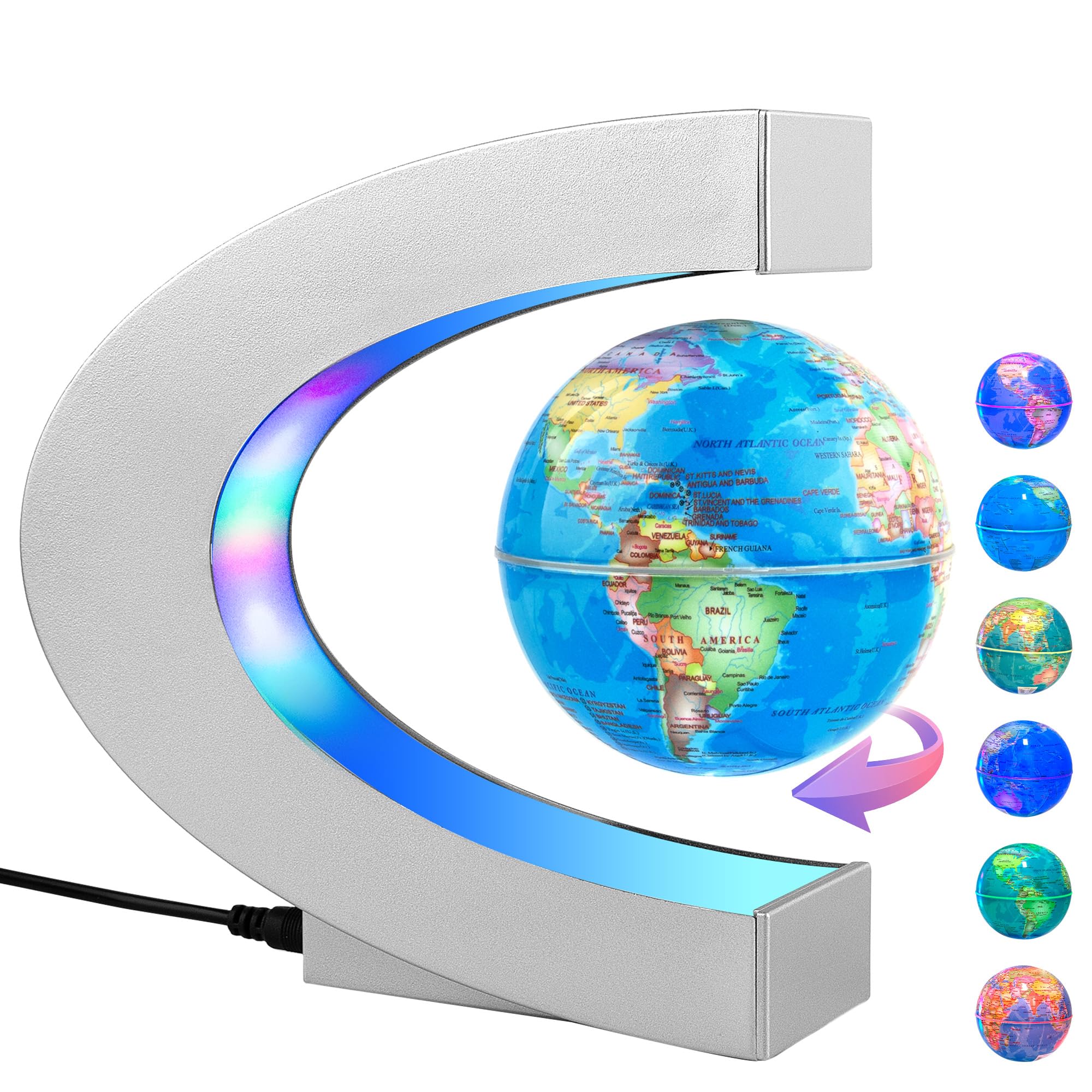 MOKOQI Magnetic Levitating Globe with LED Light | Cool Tech Gift - MOKOQI Official Product View 8