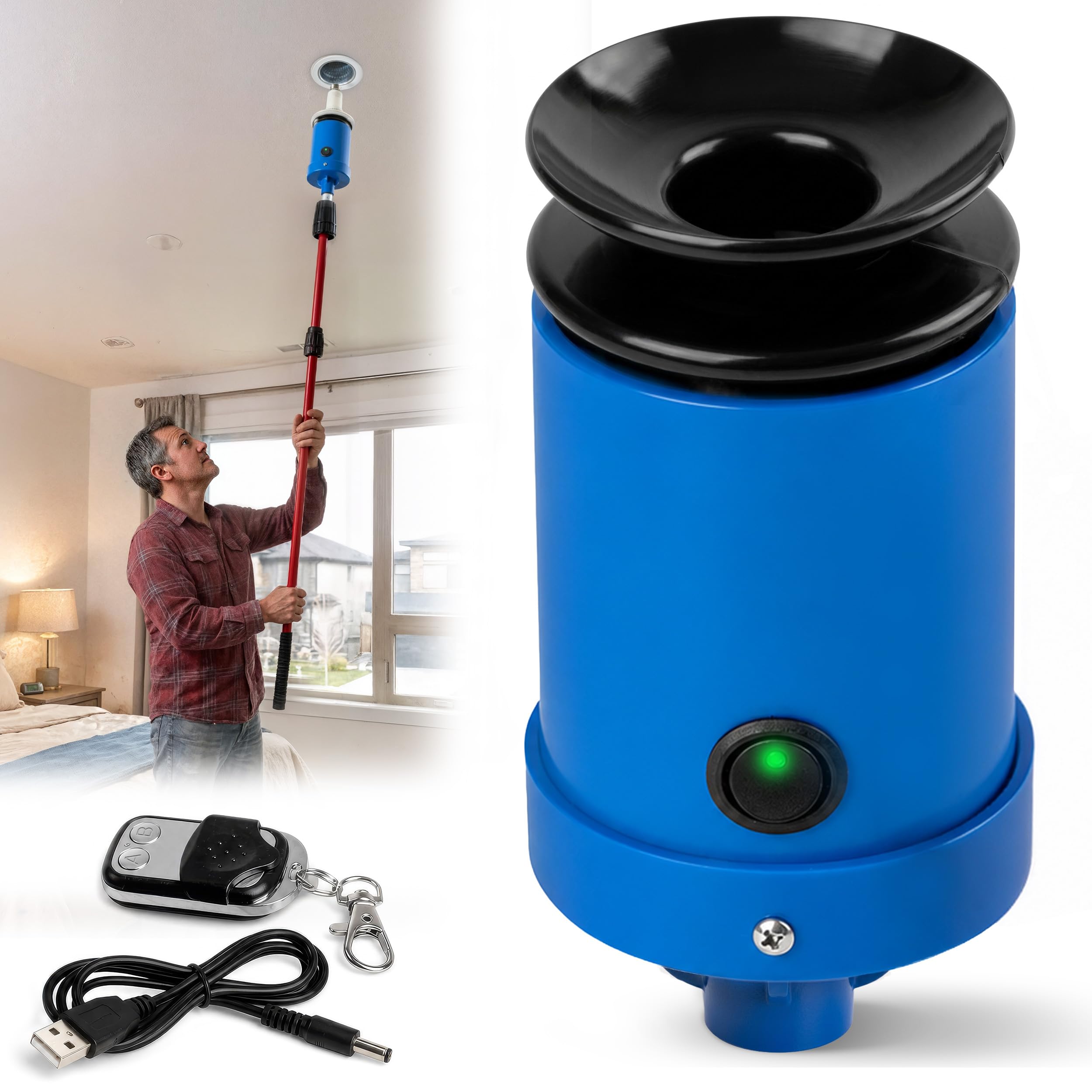 2ULES EZX Light Bulb Changer for High Ceilings, Patented Vacuum T - 2ULES Official Product View 1