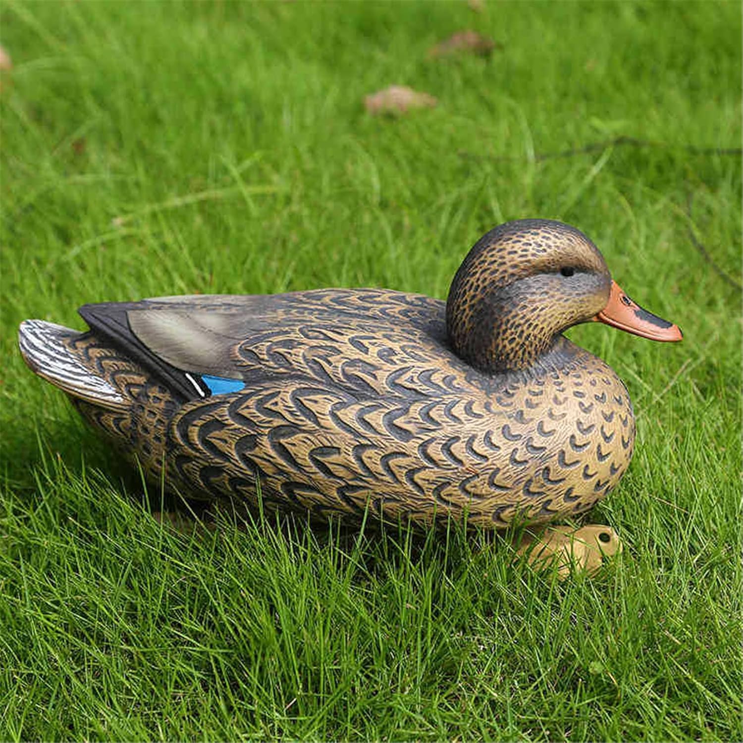 Realistic plastic duck hunting decoy by RioRand, designed for garden decor, featuring detailed duck imagery and lifelike appearance.