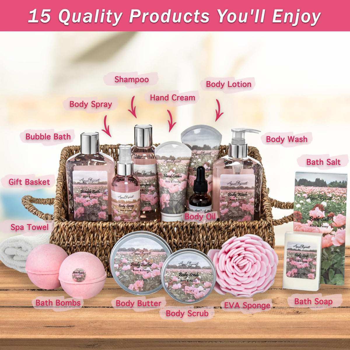Premium Spa Gift Basket For Women - Aqua Elegante Official Imagery - 3