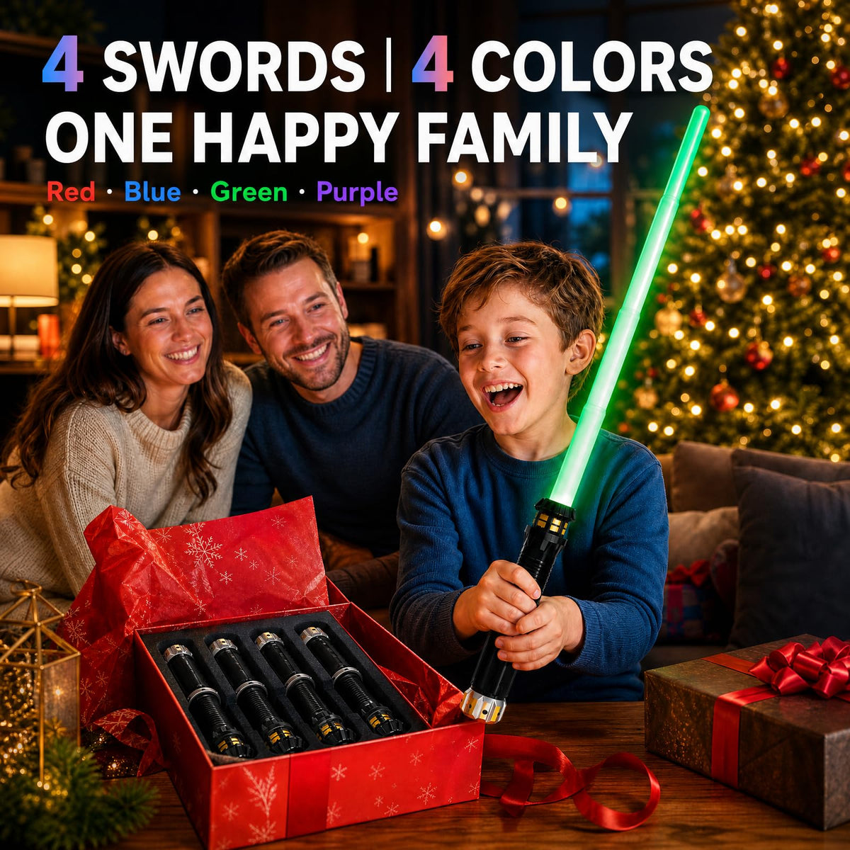4 Pack Light Up Saber for Kids LED Toy Cosplay Halloween - FlashyU Official Imagery - 8