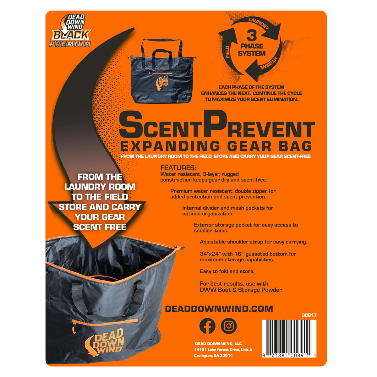 Dead Down Wind BLACK Premium Scent Prevent Travel Bag 33 x - DEAD DOWN WIND Official Imagery - 5