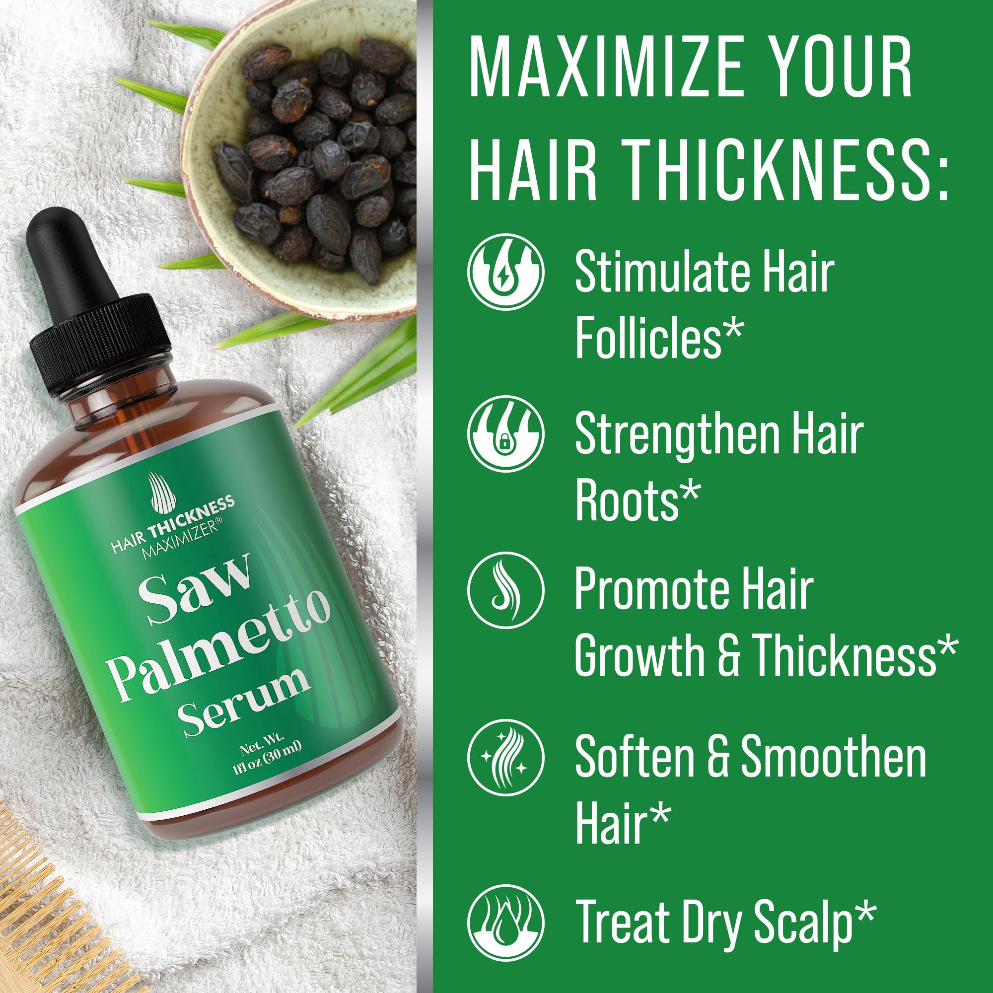 Hair Thickness Maximizer Saw Palmetto Serum for Hair Growth. With Rosemary, - Hair Thickness Maximizer Official Product View 4