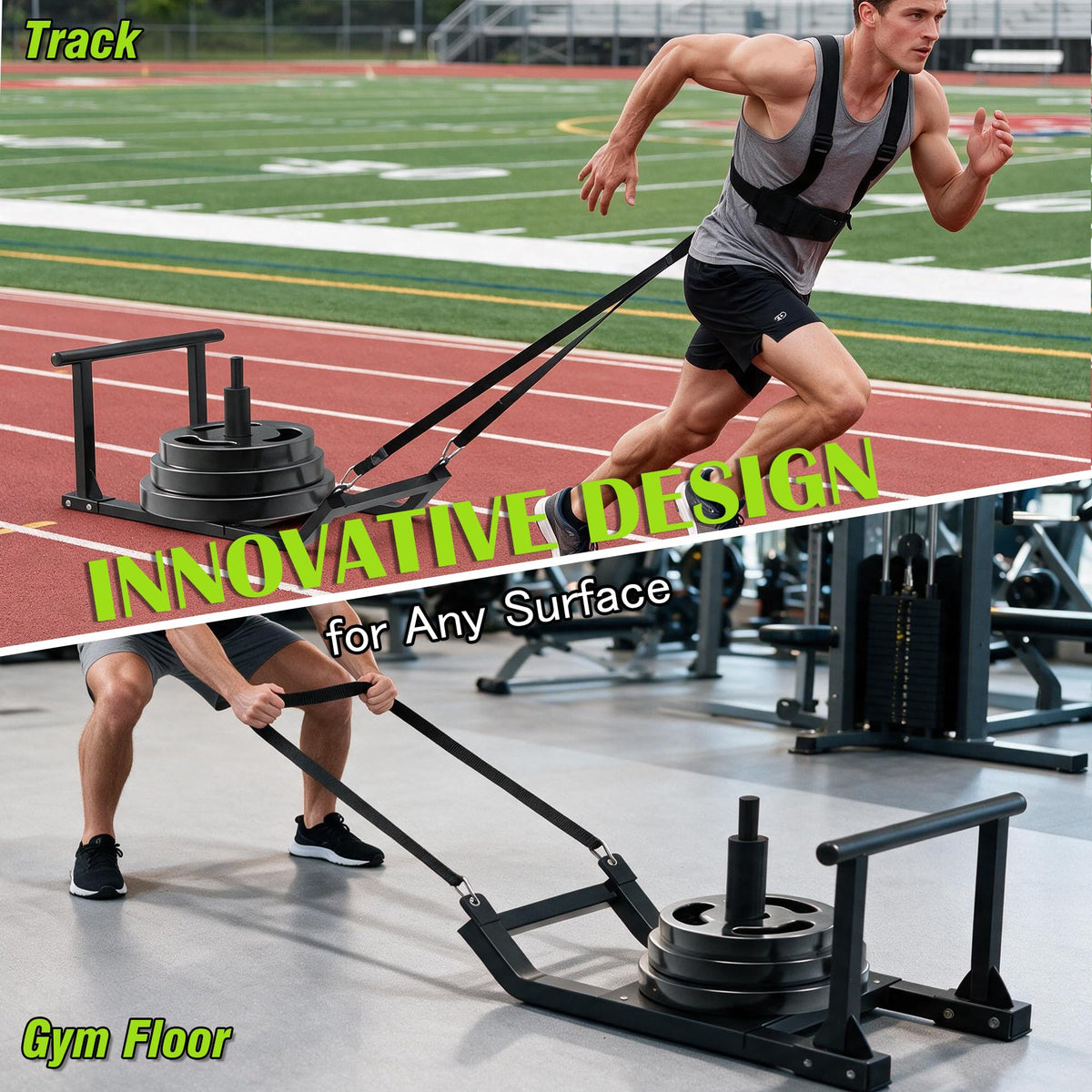 GanFindX Weight Sled Workout Sled for Athletic Fitness - GanFindX Official Imagery - 3
