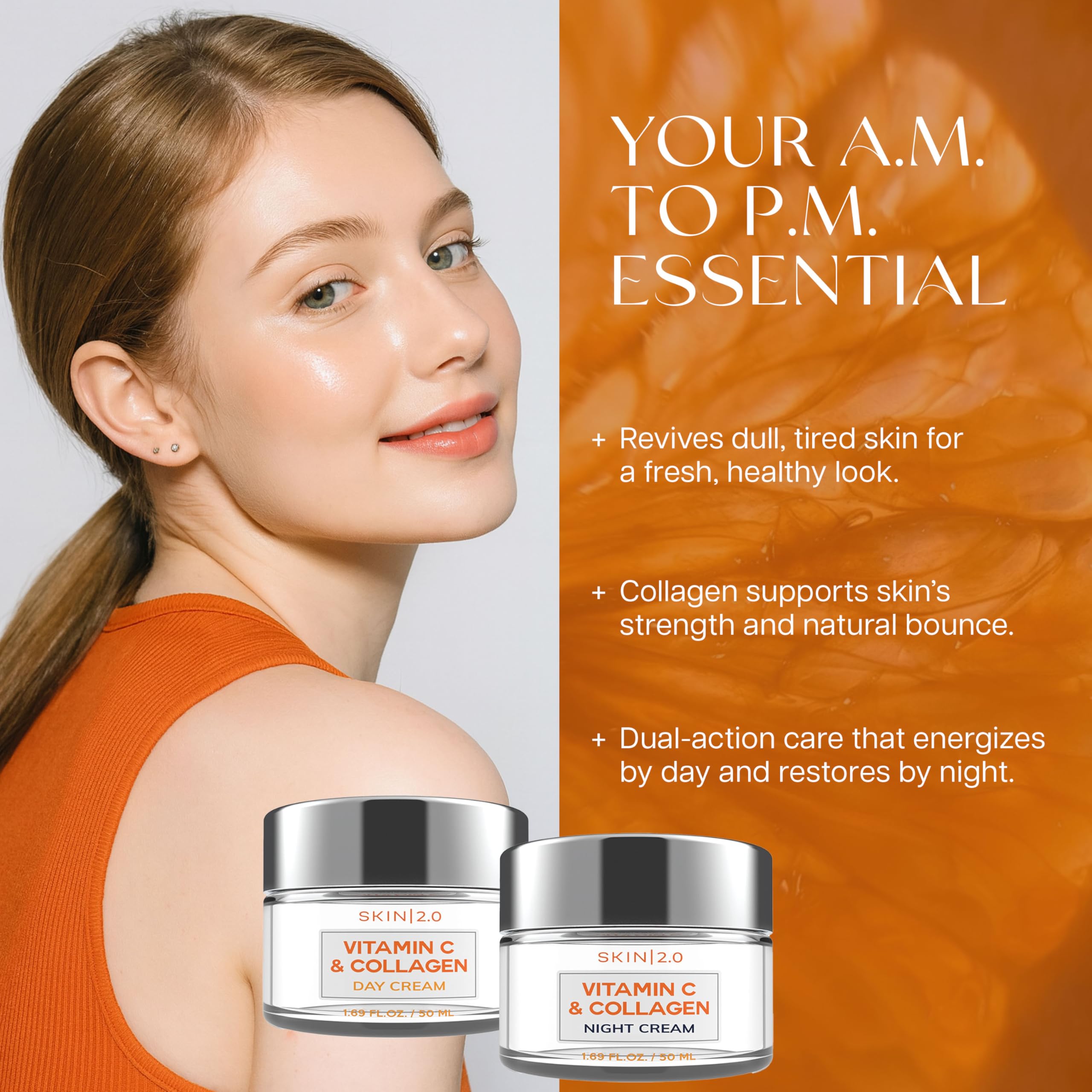 Skin 2.0 Vitamin C &amp; Collagen Face Moisturizer – Anti Aging - Skin 2.0