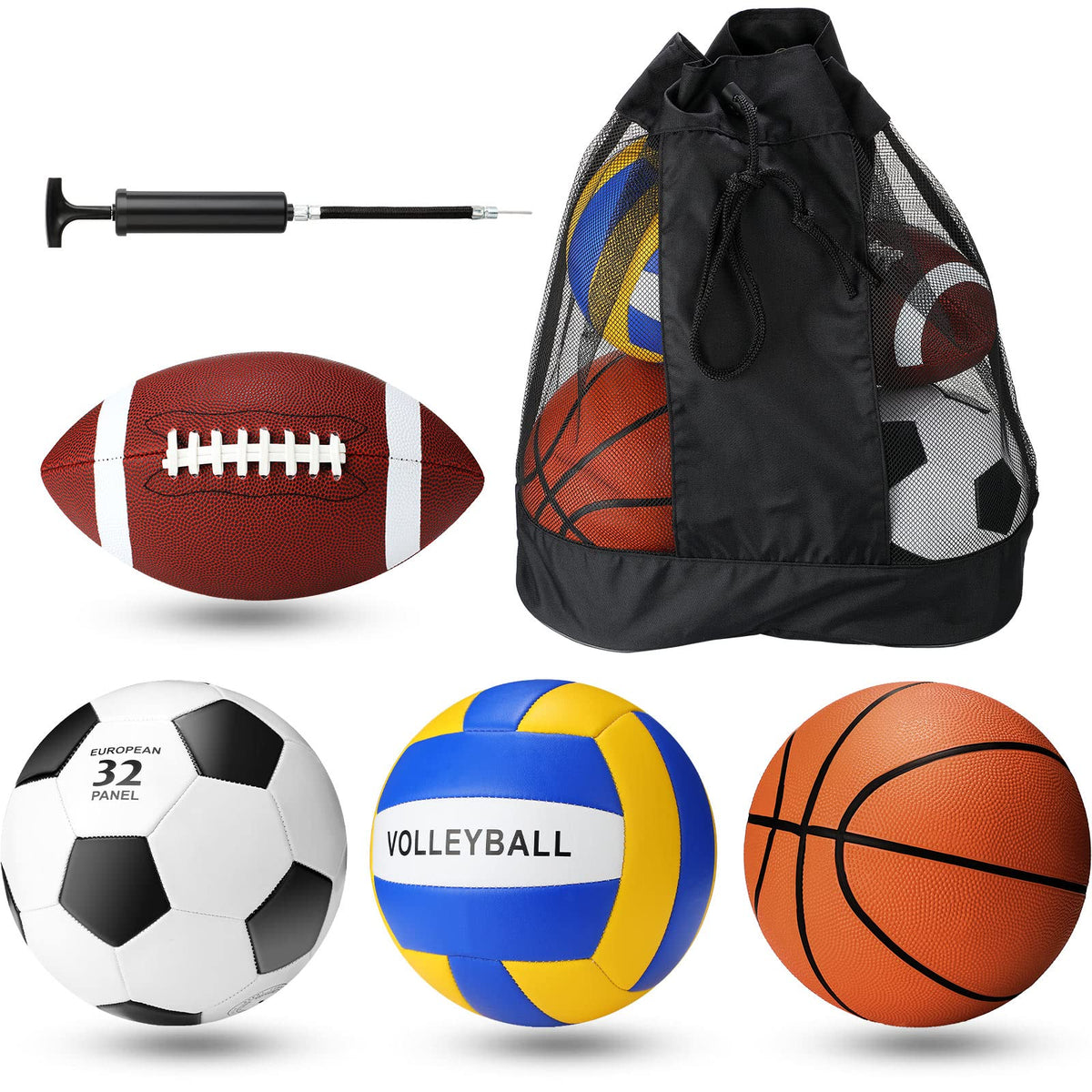 Jerify 4 Pcs Sport Balls Soccer Football Basketball - Jerify Official Imagery - 2