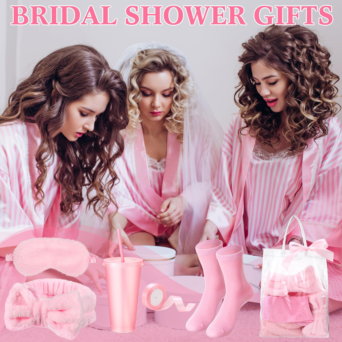 31 Pcs Spa Party Favors Pink Bow Headband Eye Mask Bridal - Suncalla Official Imagery - 8