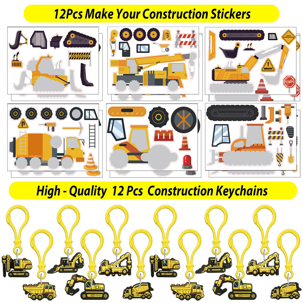 PLOUGVI 232PCS Construction Birthday Party Supplies - PLOUGVI Official Imagery - 6