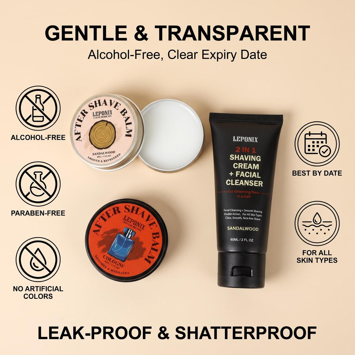 Shaving Kit for Men with Straight Razor Shaving Brush and - LEPONIX Official Imagery - 8