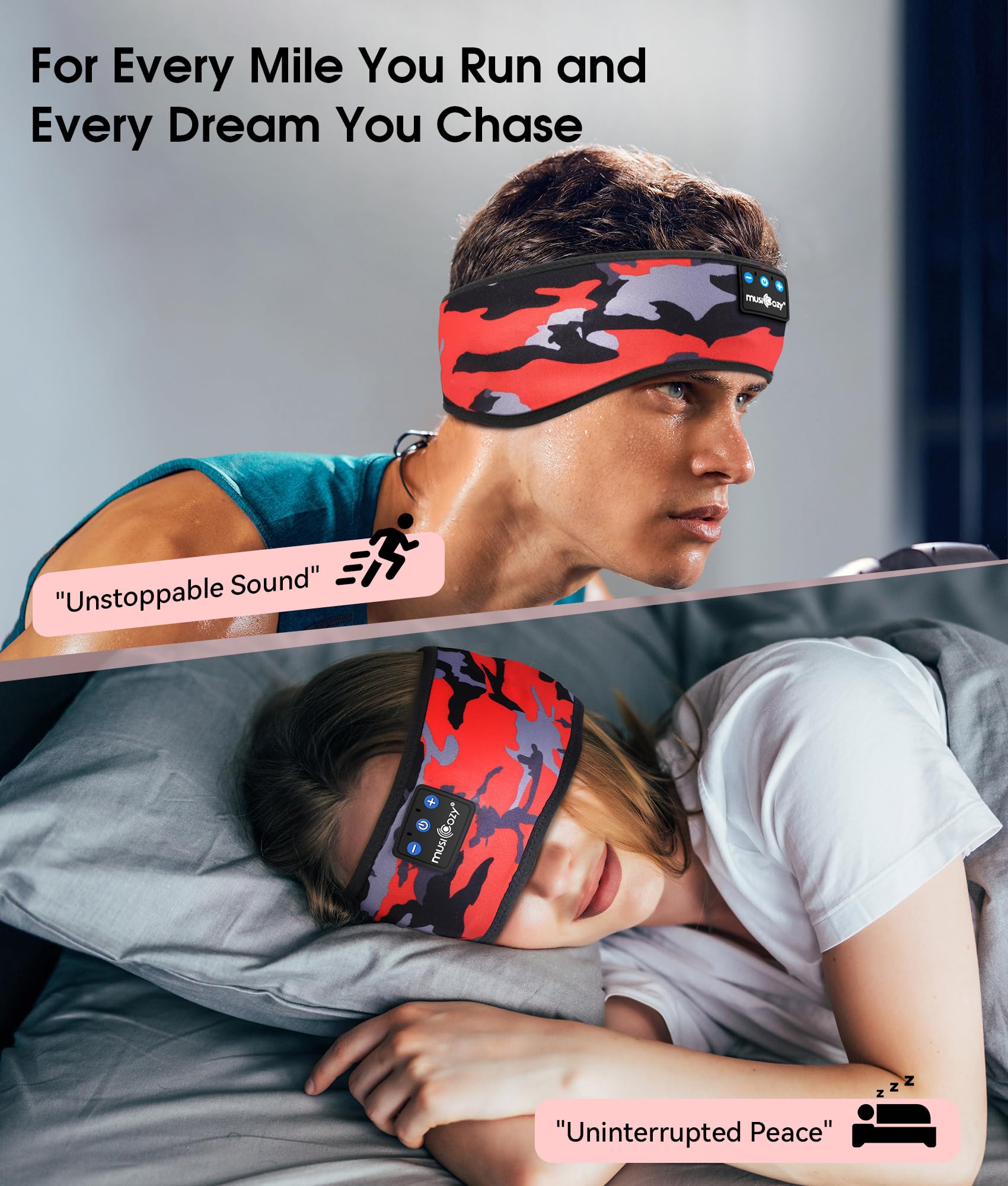 MUSICOZY Bluetooth 5.4 Sleep Headphones Headband Sports Wireless - MUSICOZY Official Product View 2