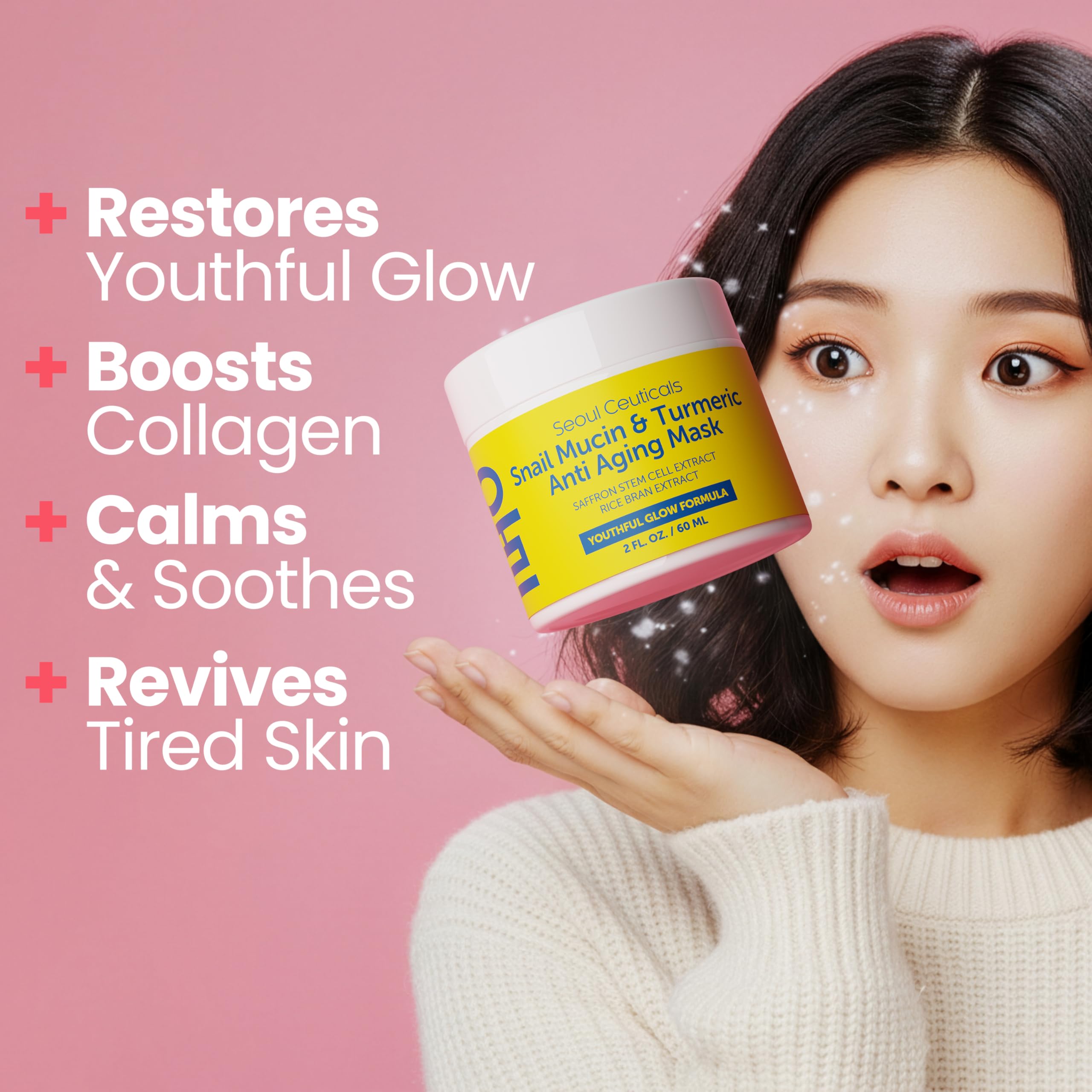 SeoulCeuticals Korean Face Mask Snail Mucin Turmeric Anti - SeoulCeuticals Official Product Imagery - 3