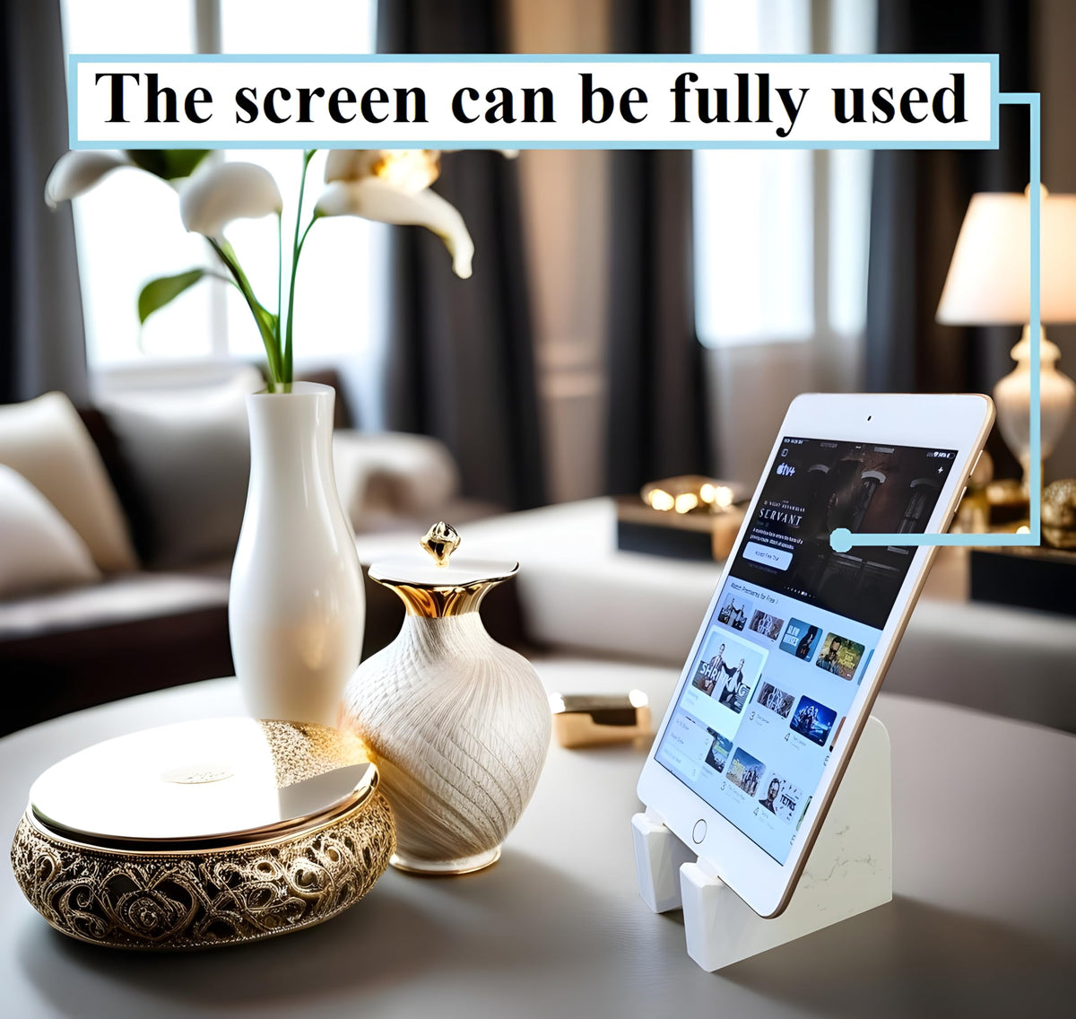 FLOWMAR Marble Phone Stand for Desk Heavy Quartz Cell Phone - FLOWMAR Official Imagery - 6