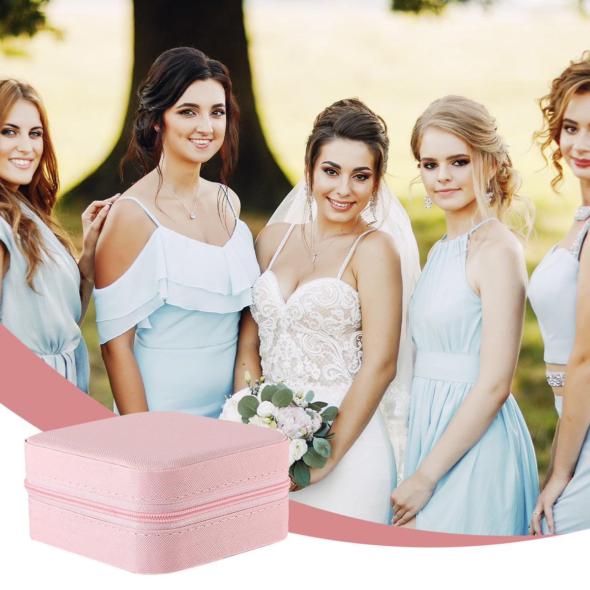SHENLIU 12 Pcs Mini Pink Travel Jewelry Case Bridesmaid - SHENLIU Official Imagery - 8
