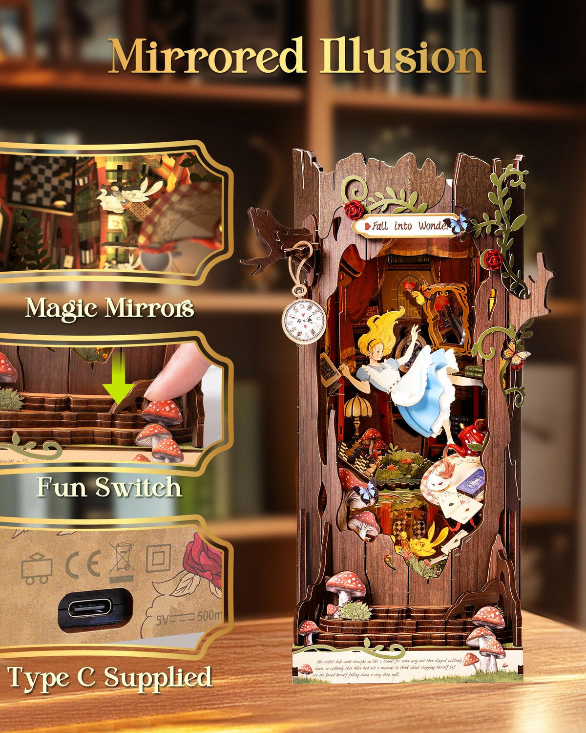 Rolife Book Nook Kit Fall into Wonder 3D Wooden Puzzles 9 9 - Rolife Official Imagery - 6