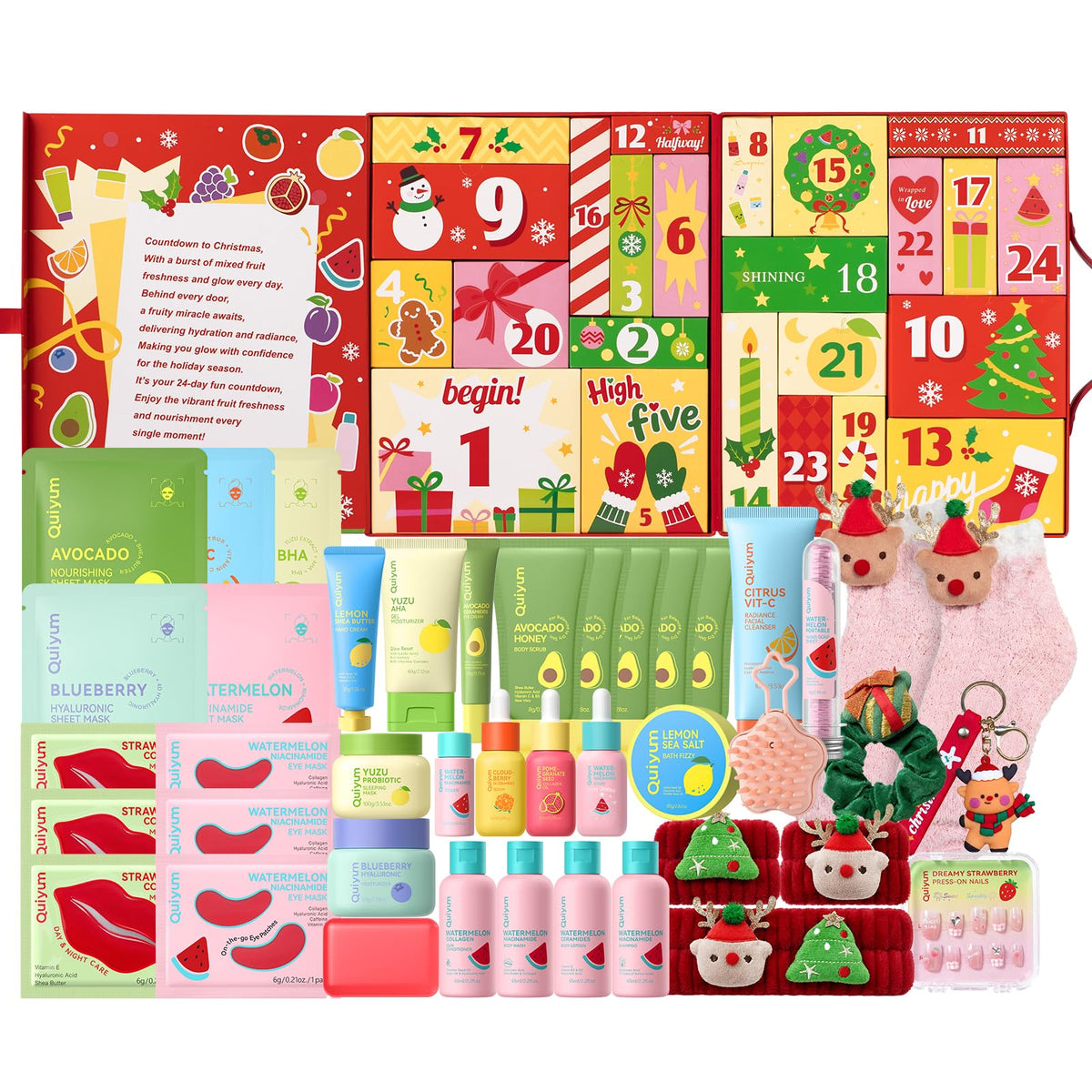 Fruit Skincare Advent Calendars 2026 Facial Body Care Gift - QUIYUM Official Imagery - 1