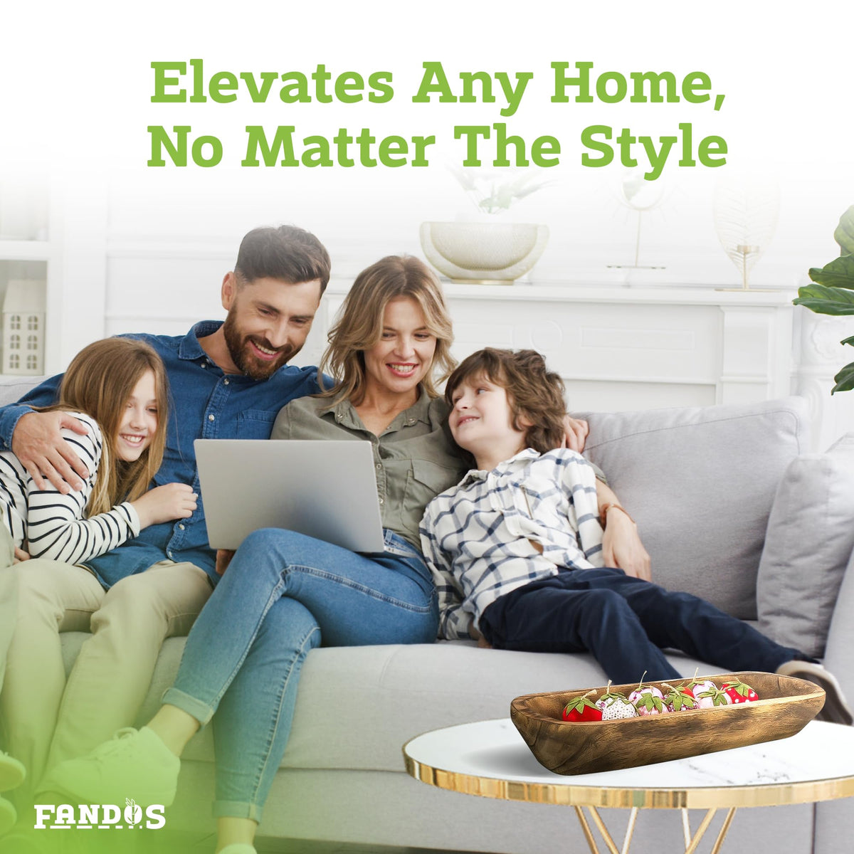FANDOS Wooden Dough Bowl for Decor - FANDOS Official Imagery - 8